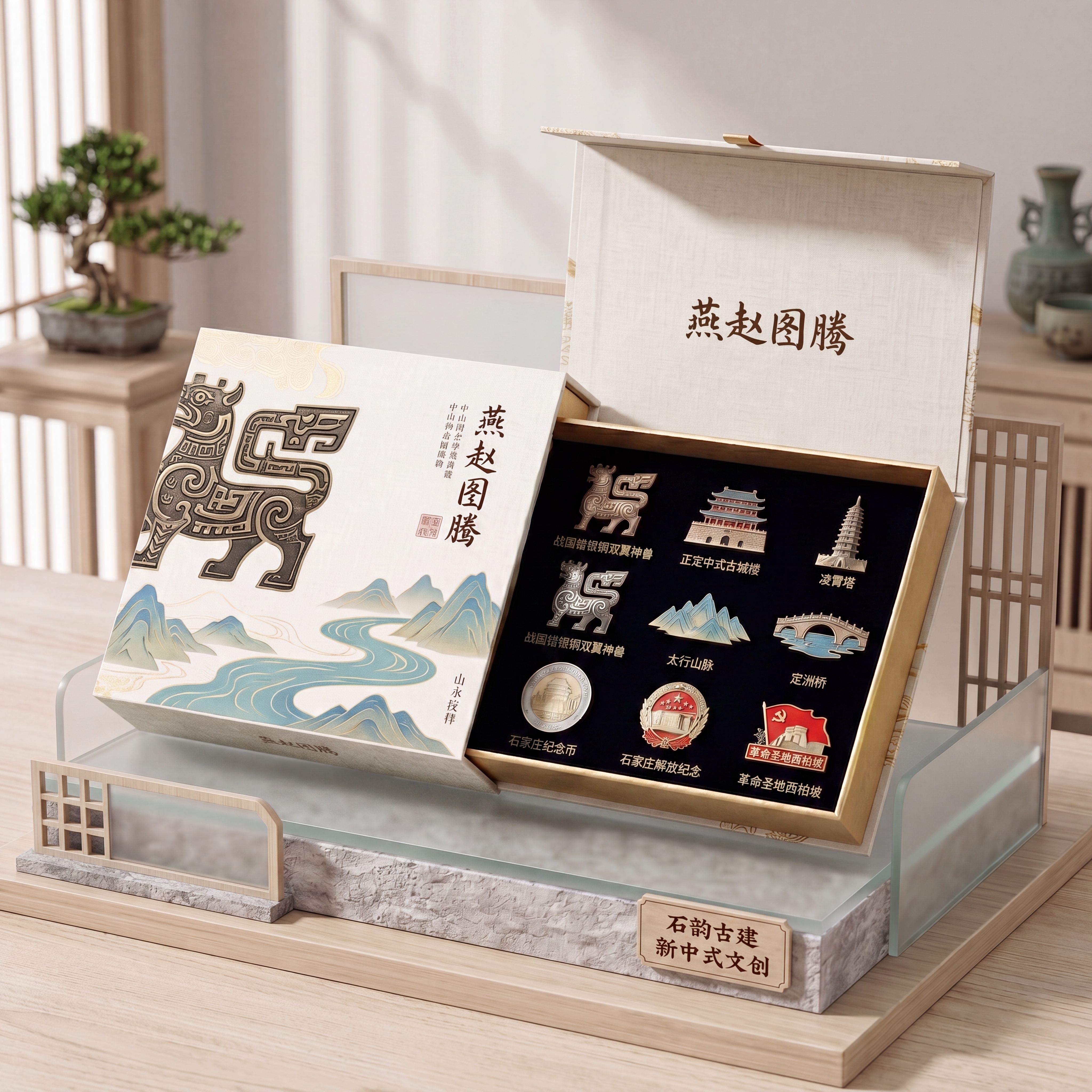 在原盒子里，按照要求顺序摆放所有徽章纪念币，并在每个物体下方加… - 图片创意预览