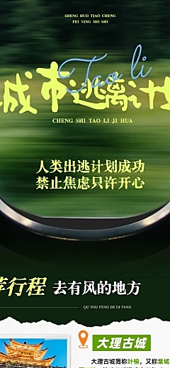 旅游出行云南旅游攻略撕纸拼贴风文章长图海报