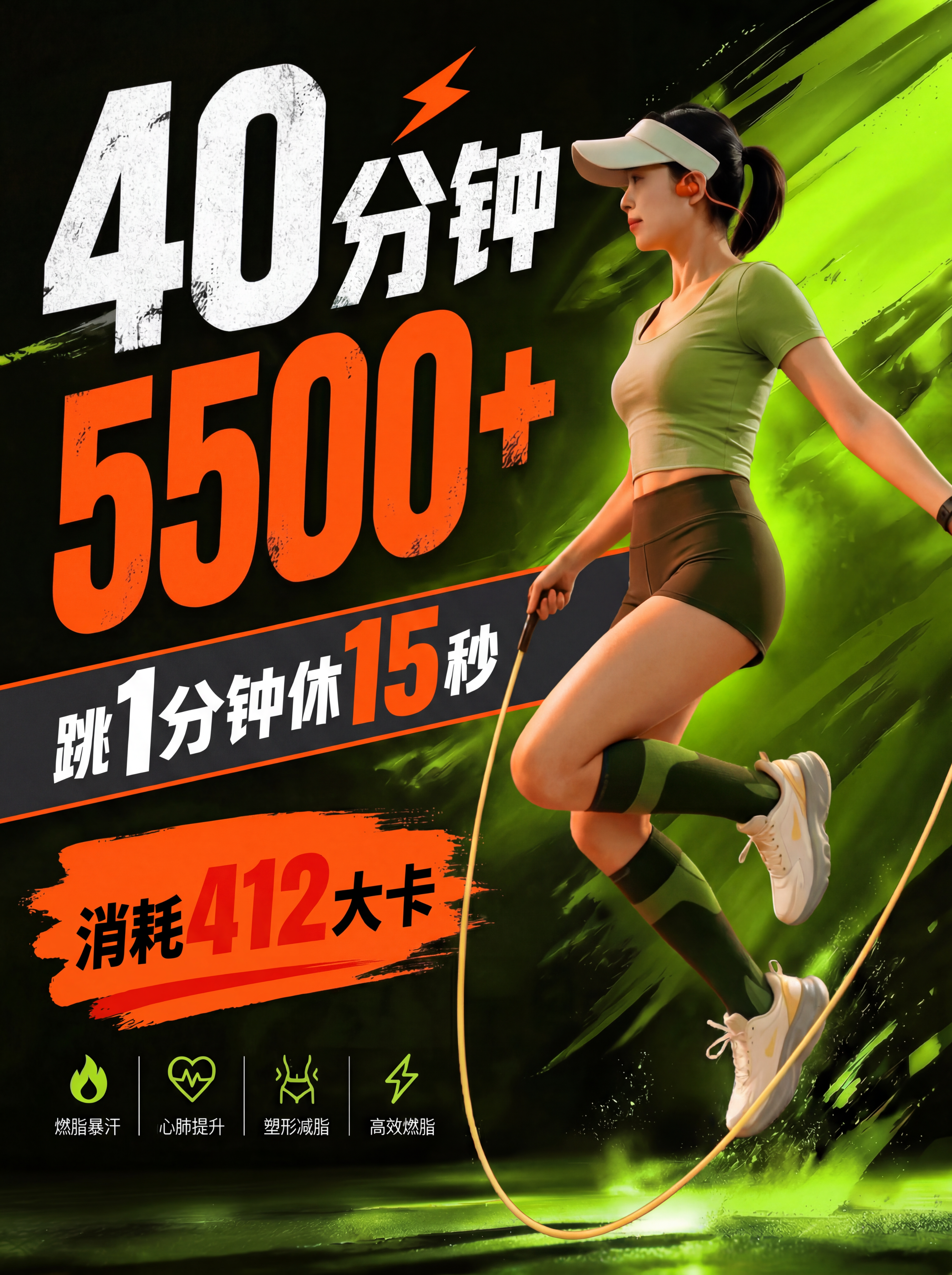 在保持大标题排版（‘40分钟’+‘5500+’）和右侧人物位置… - 图片创意预览