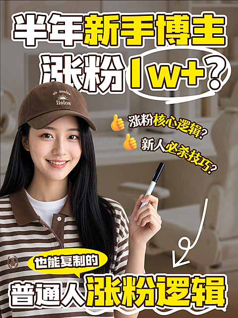 自媒体新手博主万粉涨粉技巧运营核心逻辑干货人像小红书封面