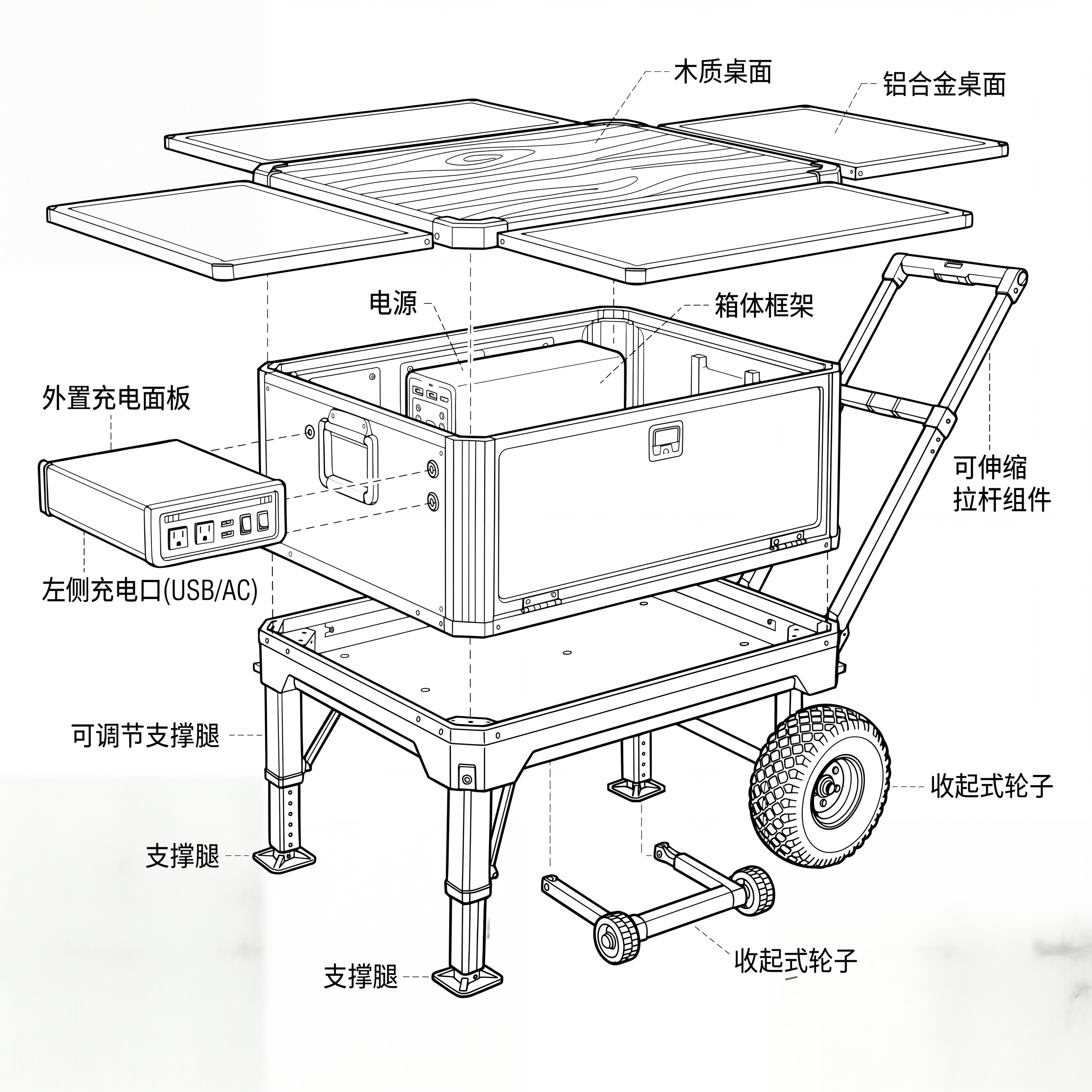 生成产品爆炸图线稿 - 图片创意预览