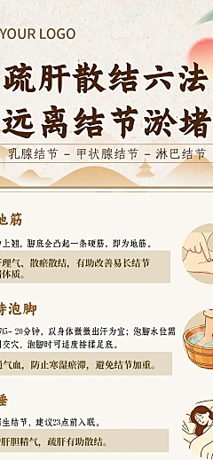 中医养生知识每天科普分享中式感长图海报
