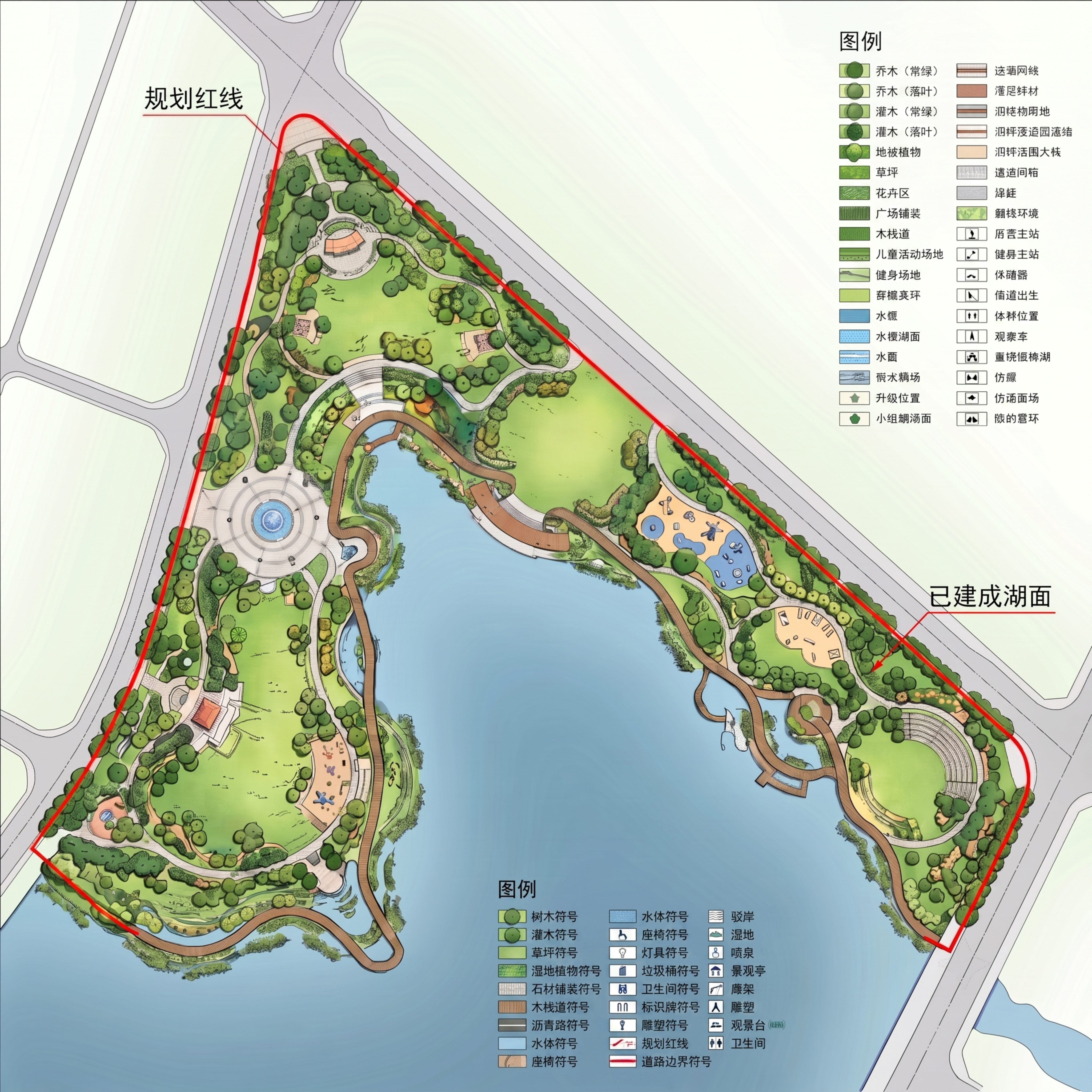 修正图例文字，将所有乱码文字替换为正确的景观设计常用图例名称，… - 图片创意预览