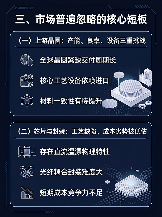 小红书产业科普笔记内页，3:4竖版，保持原图文字内容和分区排版不变，整体更换为深邃深蓝色近黑的深色背景，文字替换为白色保证清晰可读，信息层级不变，超高清4K画质，无水印