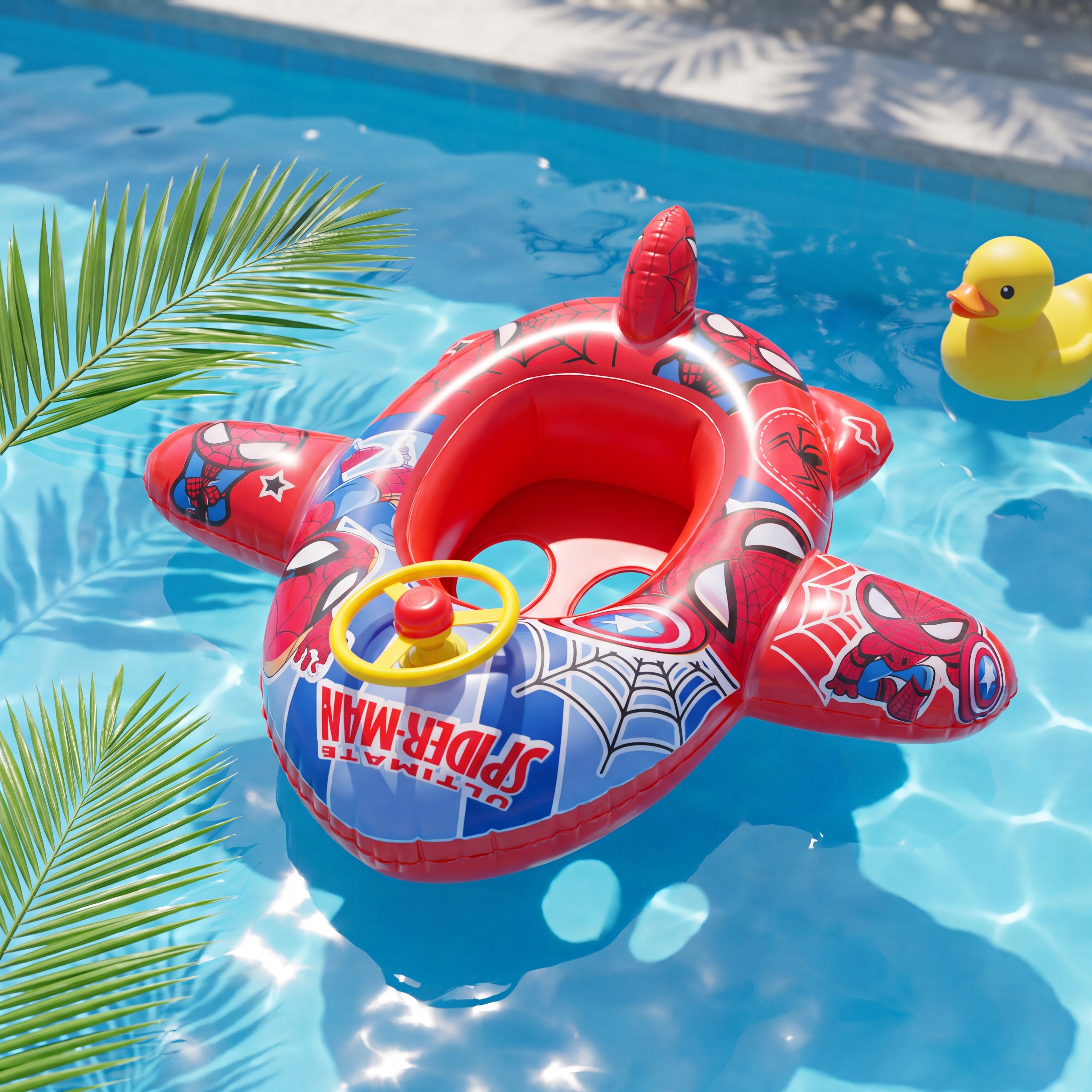 商业级产品摄影 主体：儿童游泳圈严格参照上传产品图，完整保留所… - 图片创意预览