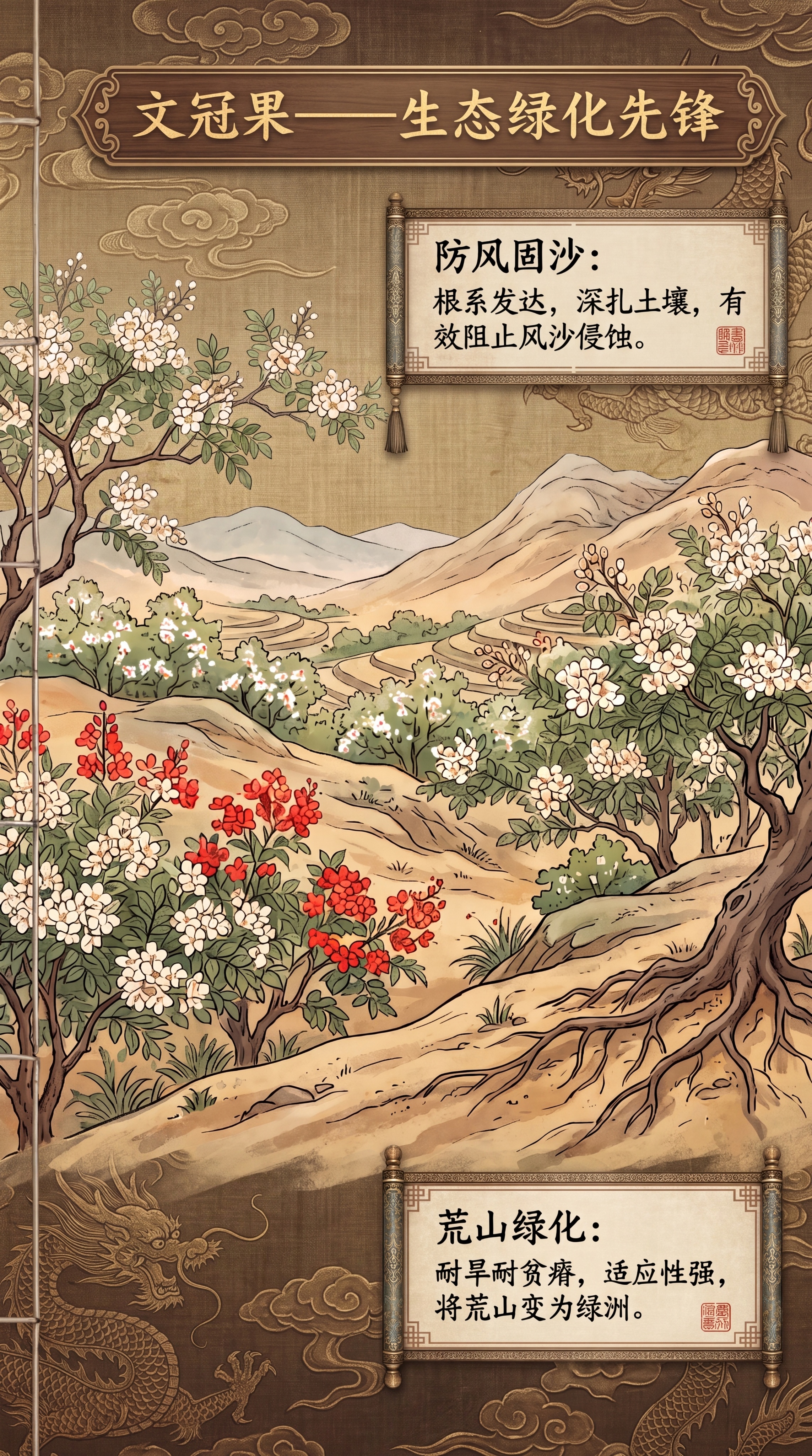 高端笔记本内页竖版彩页，主题文冠果生态价值，优化提升专业设计感… - 图片创意预览