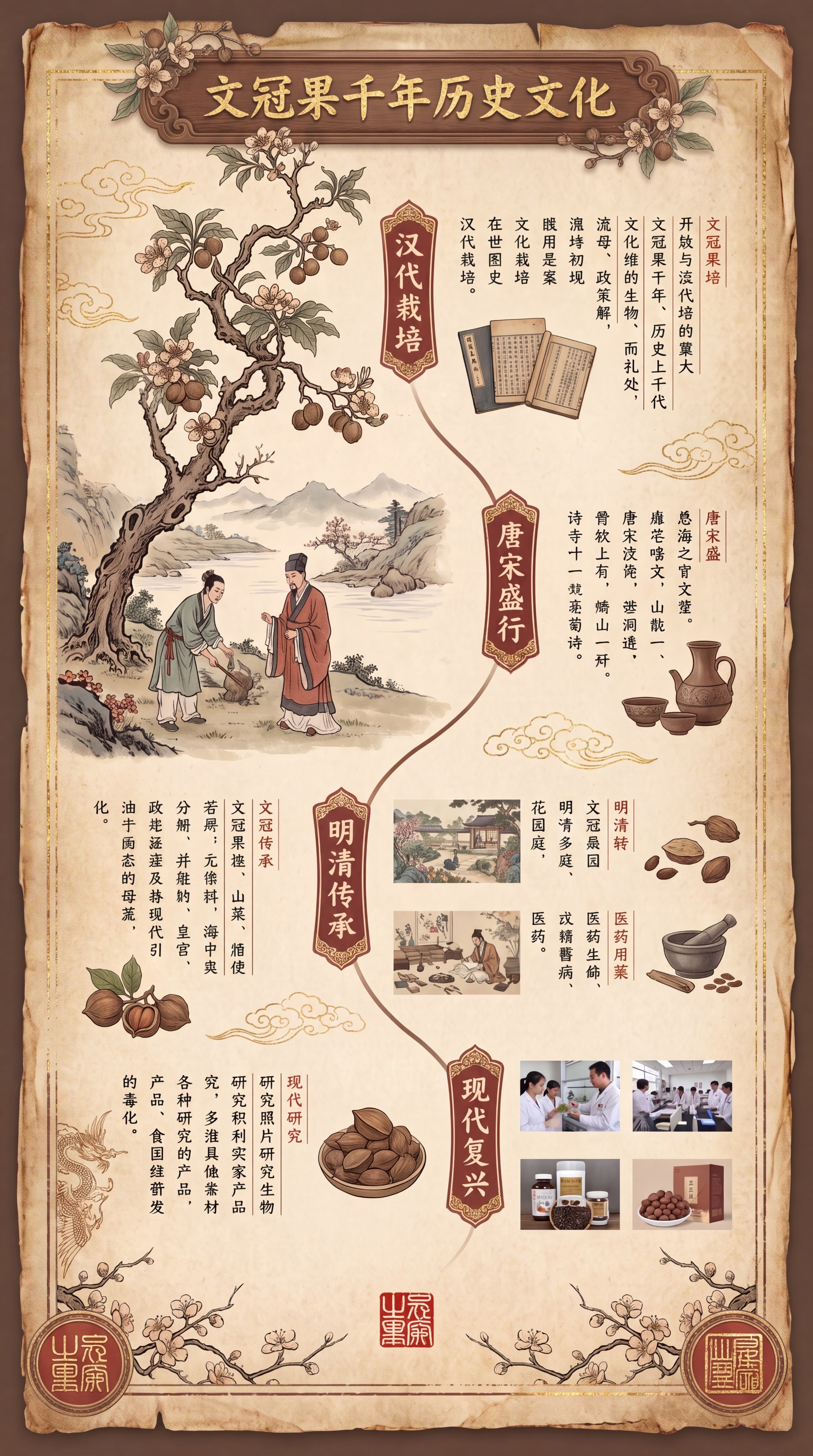 高端笔记本内页竖版彩页，主题文冠果千年历史文化，优化提升专业设… - 图片创意预览