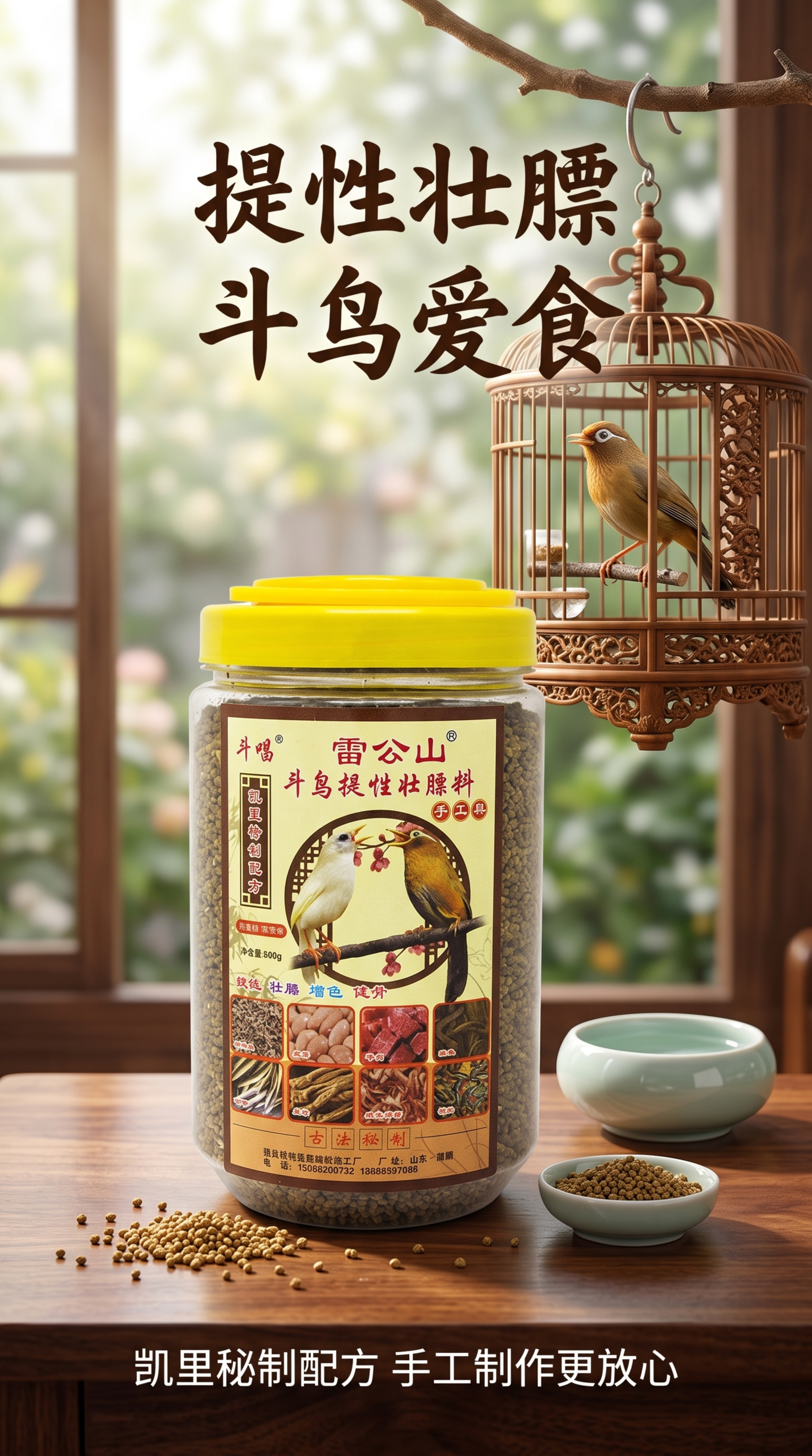 [第4屏] 详情页场景收尾屏-雷公山斗鸟提性壮膘料使用场景展示… - 图片创意预览