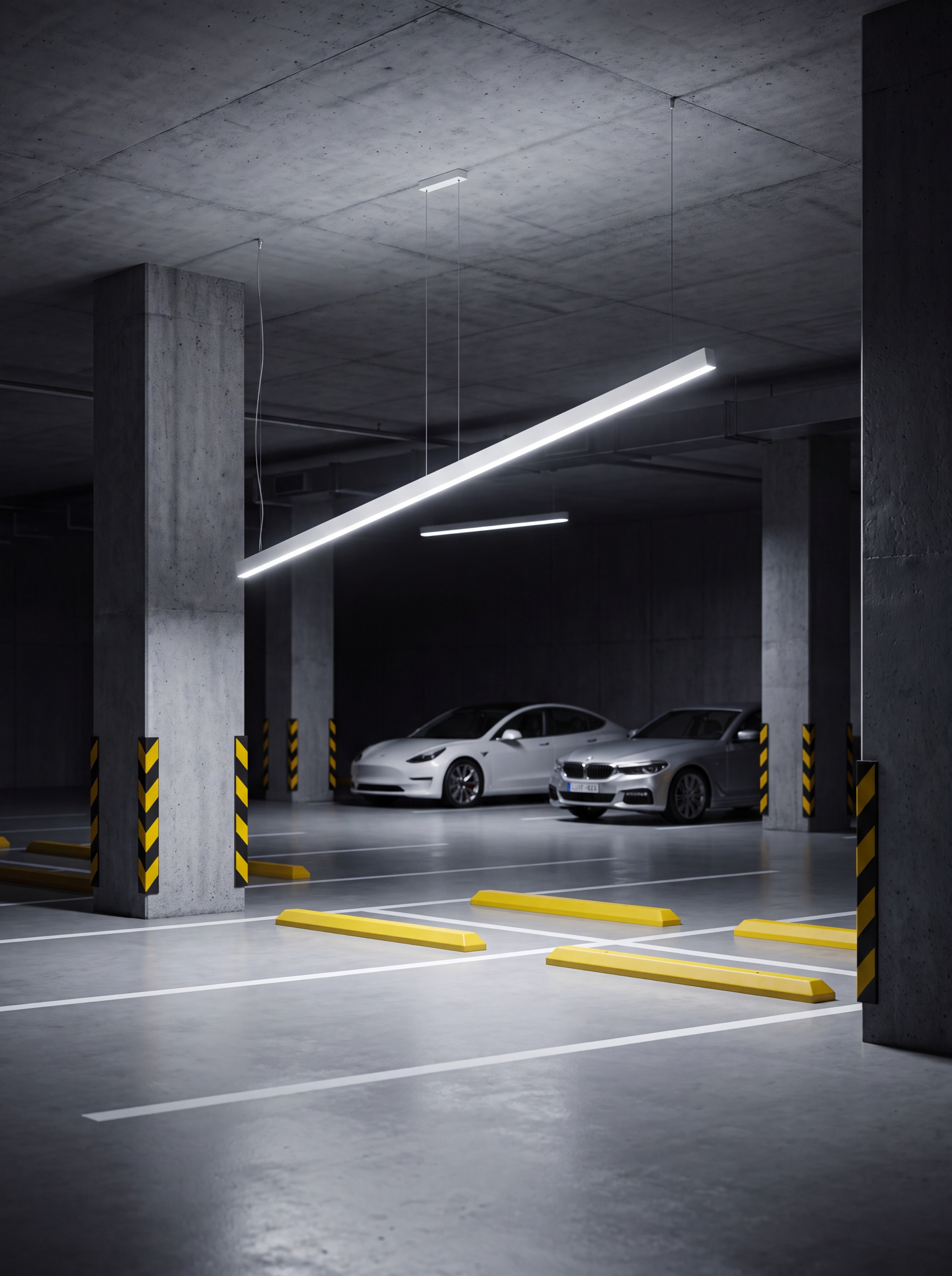 A sleek, bright white linear LE… - 图片创意预览