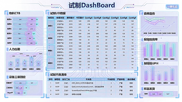 保持图片已优化好的白色未来科技赛博风格不变，将看板参考图2里的所有数据、图表、文字完整替换到当前生成的图片中，保持布局结构不变，生成高清图