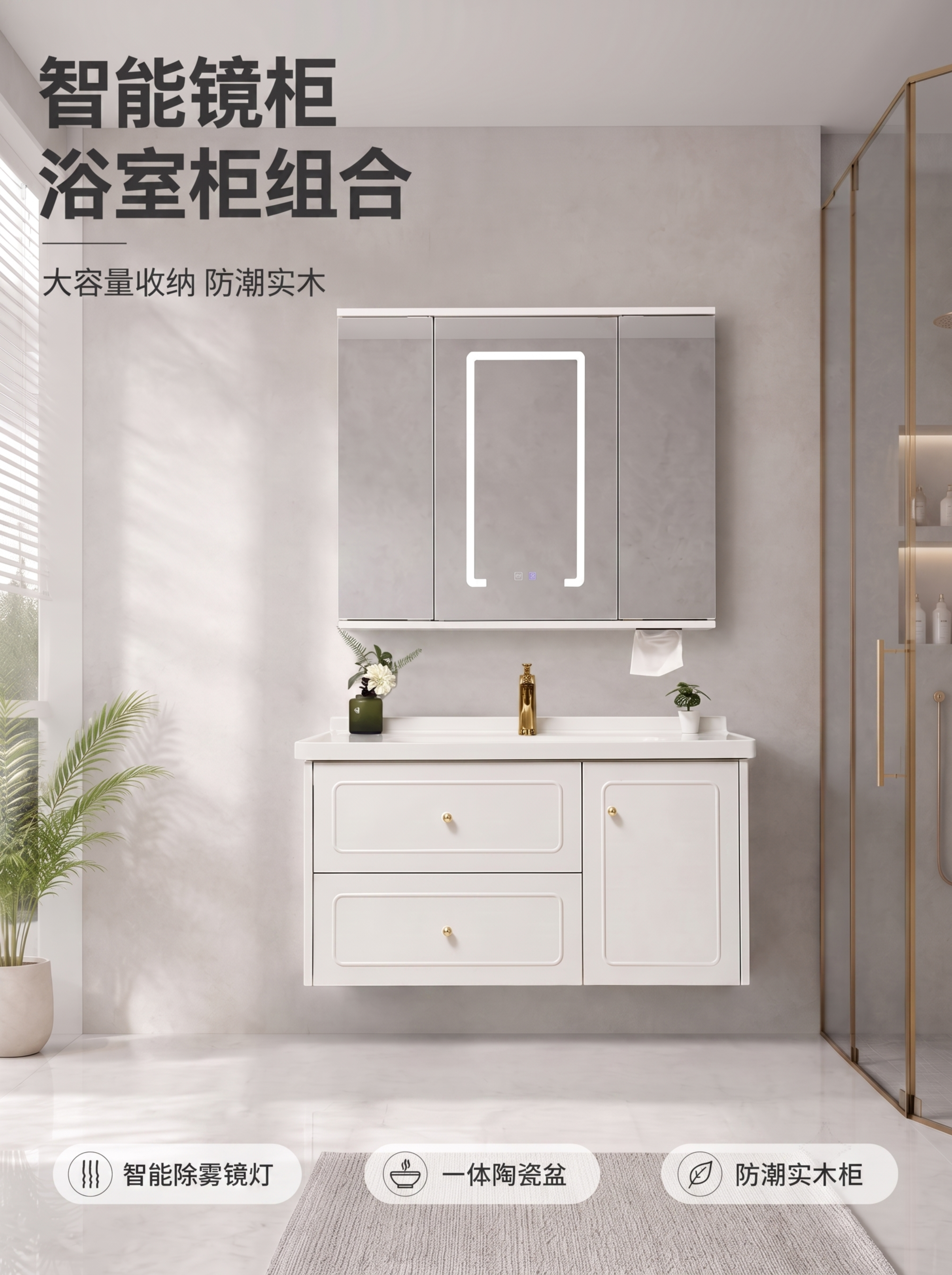 调整画面的光影均匀度，让浅灰色墙面反光更加自然柔和，保持产品结… - 图片创意预览
