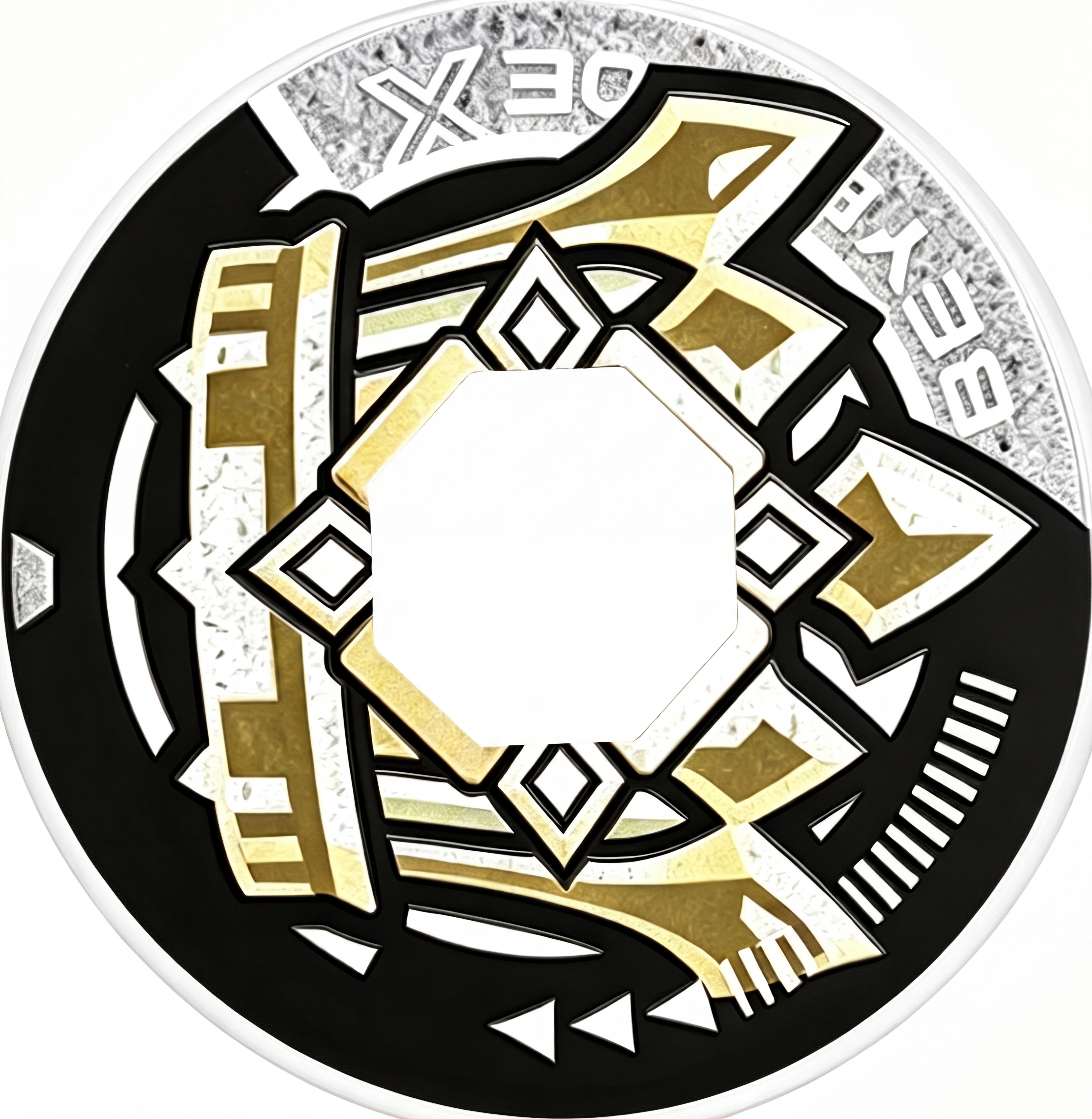 去除图片中心的八边形结构，并用纯白色填充该区域，保持原图案其余… - 图片创意预览
