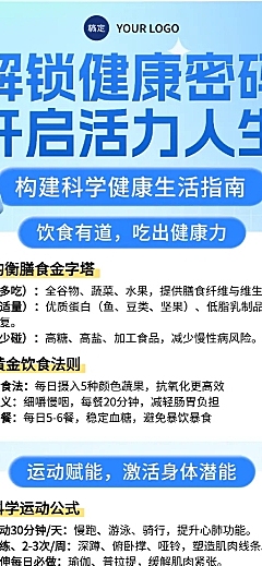 3d卡通科学健康生活指南知识分享长图海报
