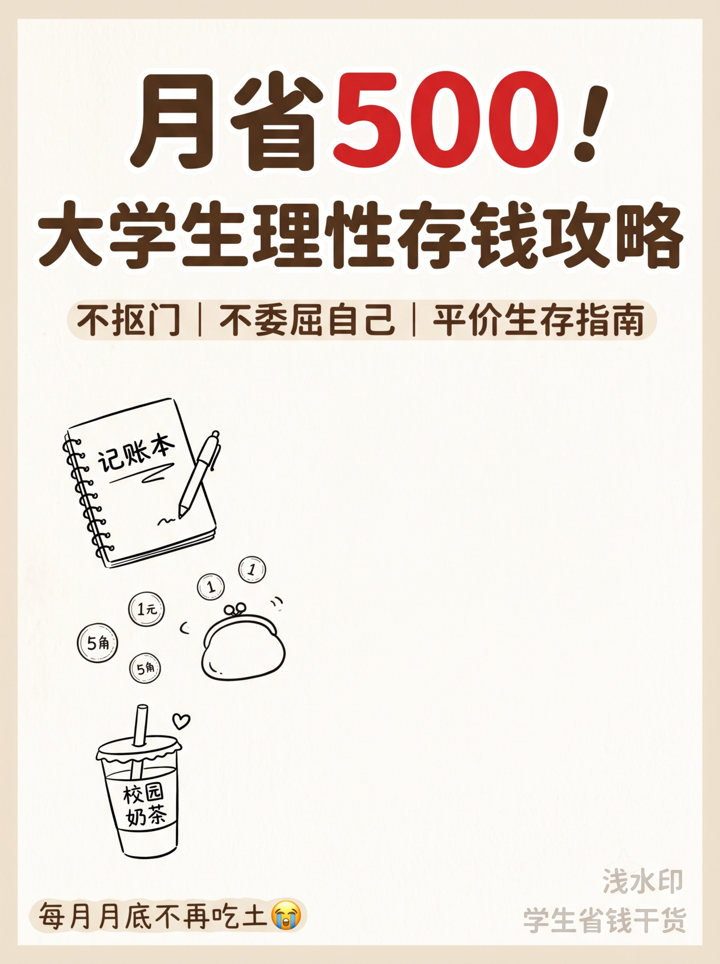 竖版3:4小红书封面图，奶油浅卡其温柔简约风，低饱和奶咖浅卡其… - 图片创意预览