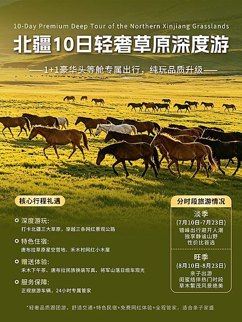 夏季暑期北疆跟团旅游宣传小红书配图封面