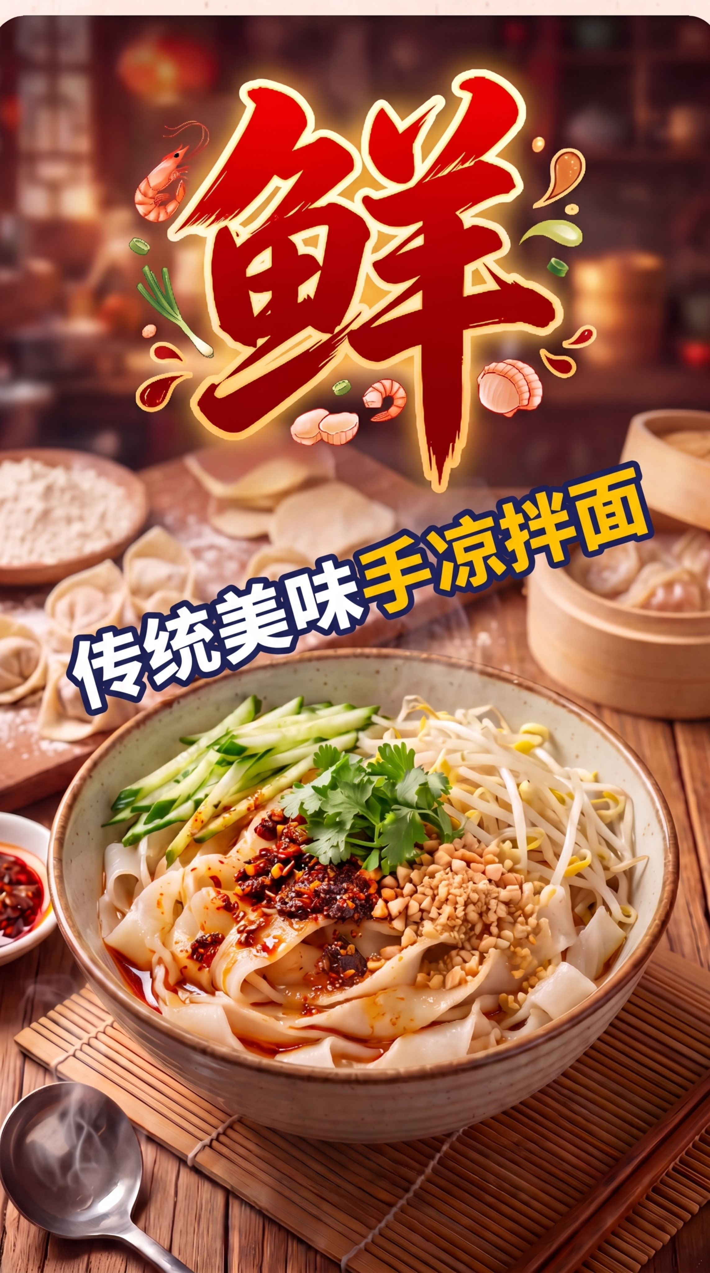 「图片1」传统 美味手凉拌面 排成斜向 - 图片创意预览