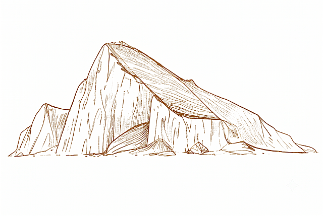 完全复刻参考图片，生成一模一样的棕色线条手绘山峰素描画，保持画面内容、线条和风格不变