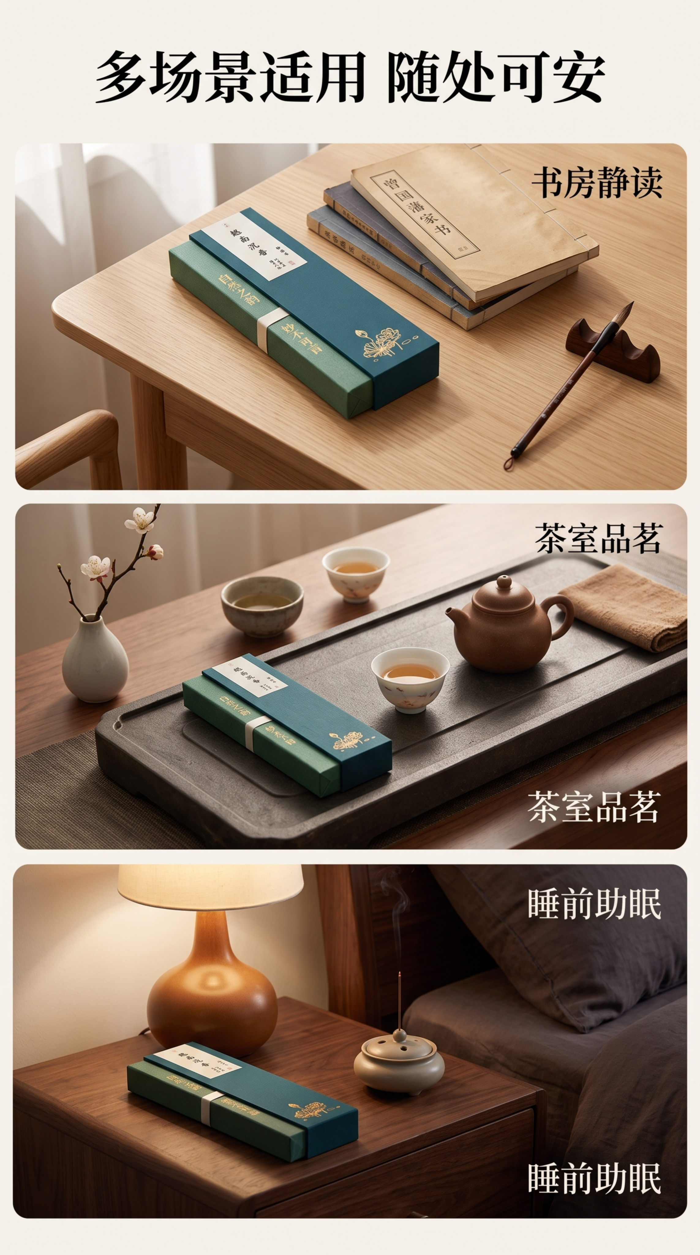 [第5屏] 多场景种草，迈索尔老檀线香适配多种生活场景。本屏使… - 图片创意预览