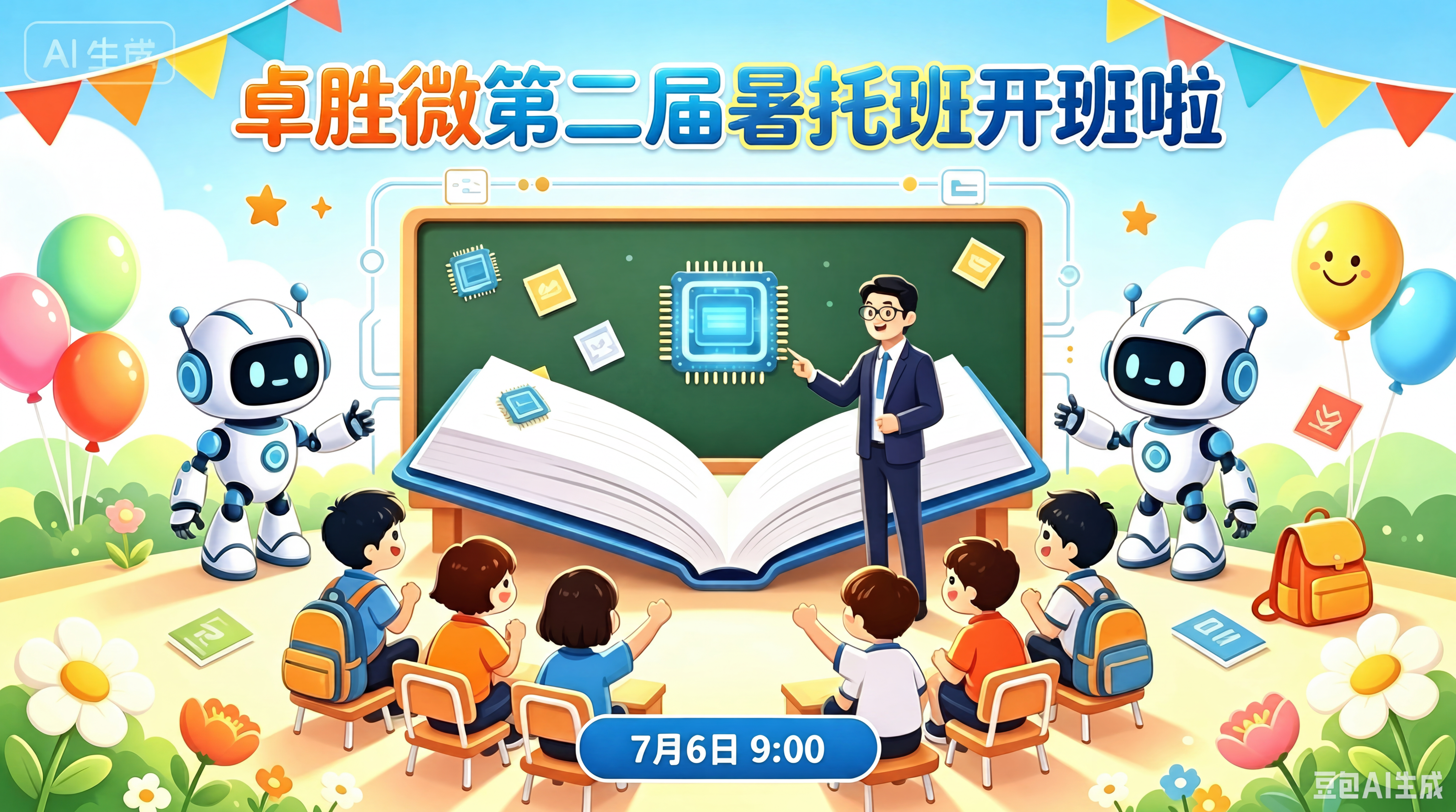 将图片中“暑”字修改为和图片中“托班”字体和颜色完全相同，保留… - 图片创意预览