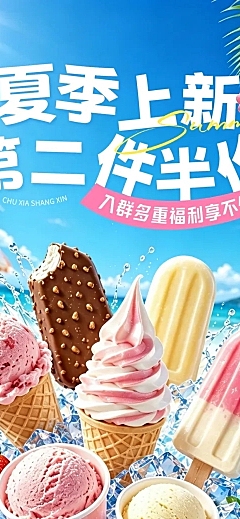 餐饮美食咖啡饮品夏季新品上线社群促销活动宣传手机海报
