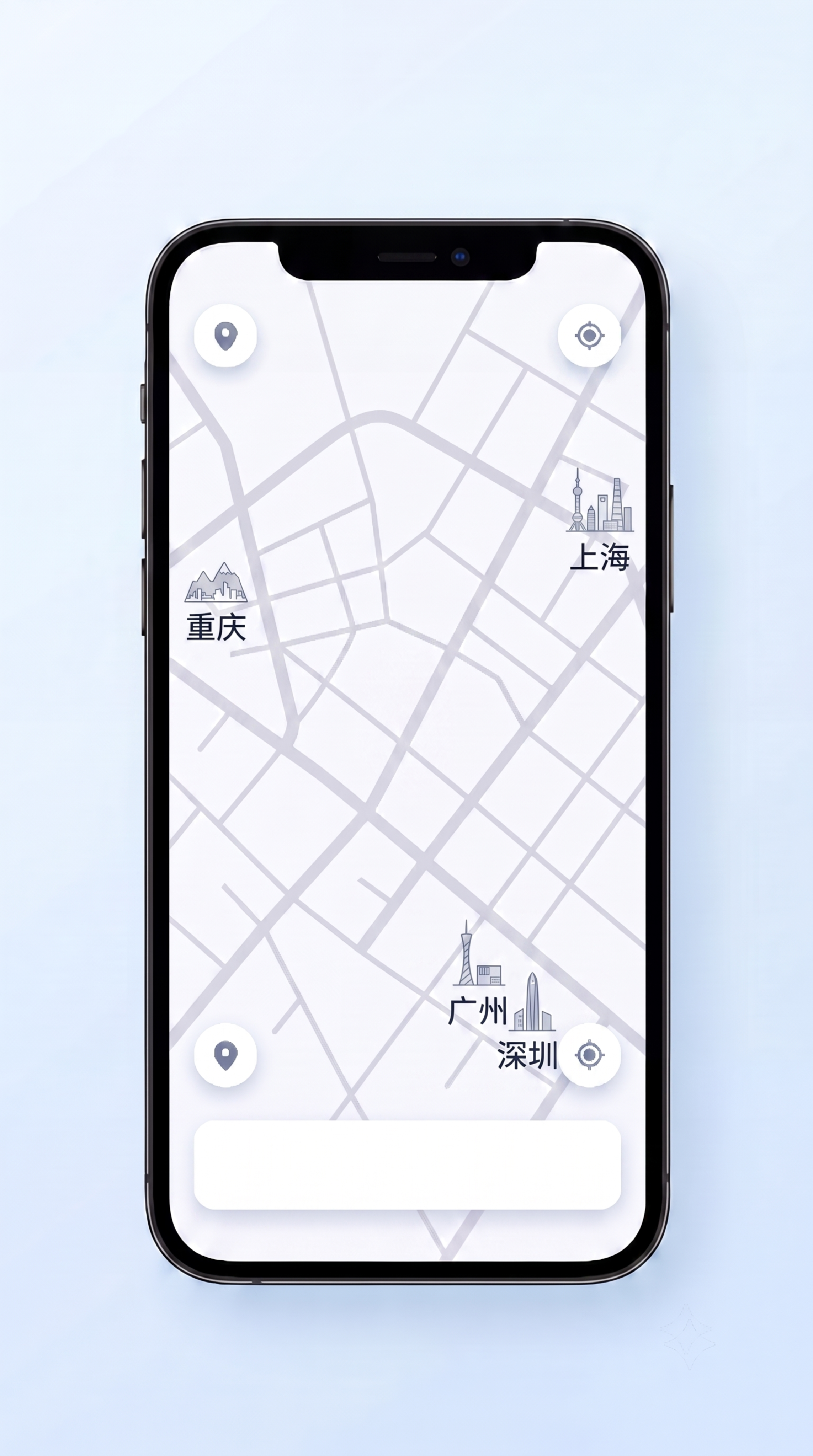 在当前黑色iPhone手机屏幕内，修改地图路网，生成包含上海、… - 图片创意预览