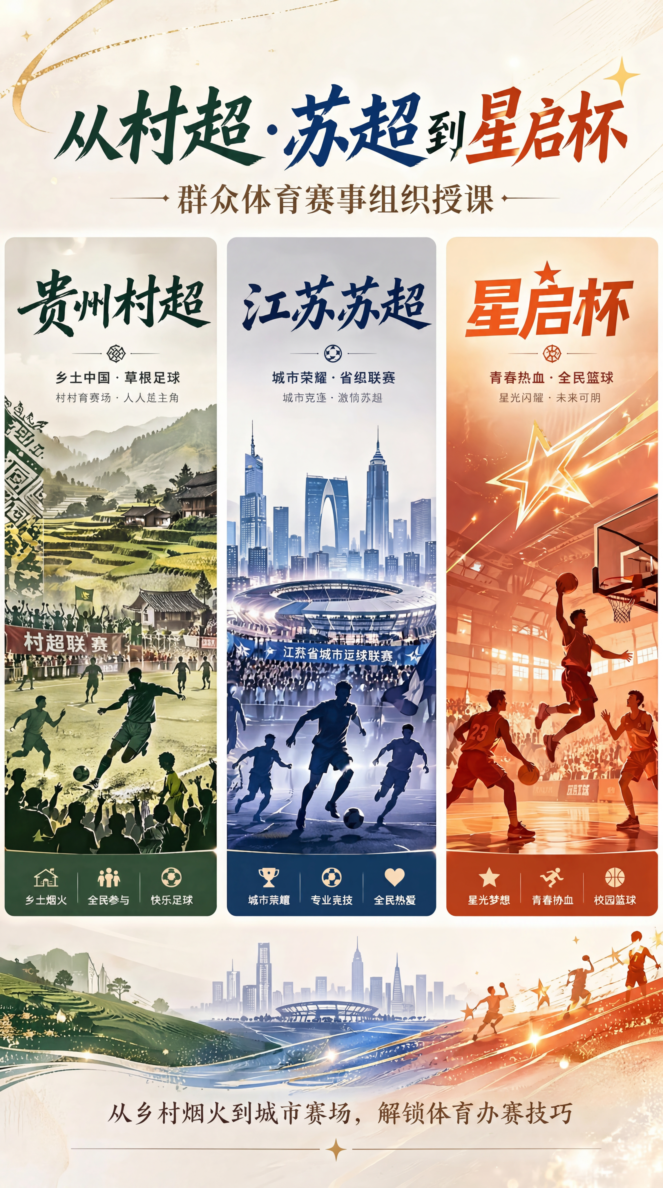 基于原图进行文字修改：顶部副标题'草根体育发展之路'改为'群众… - 图片创意预览