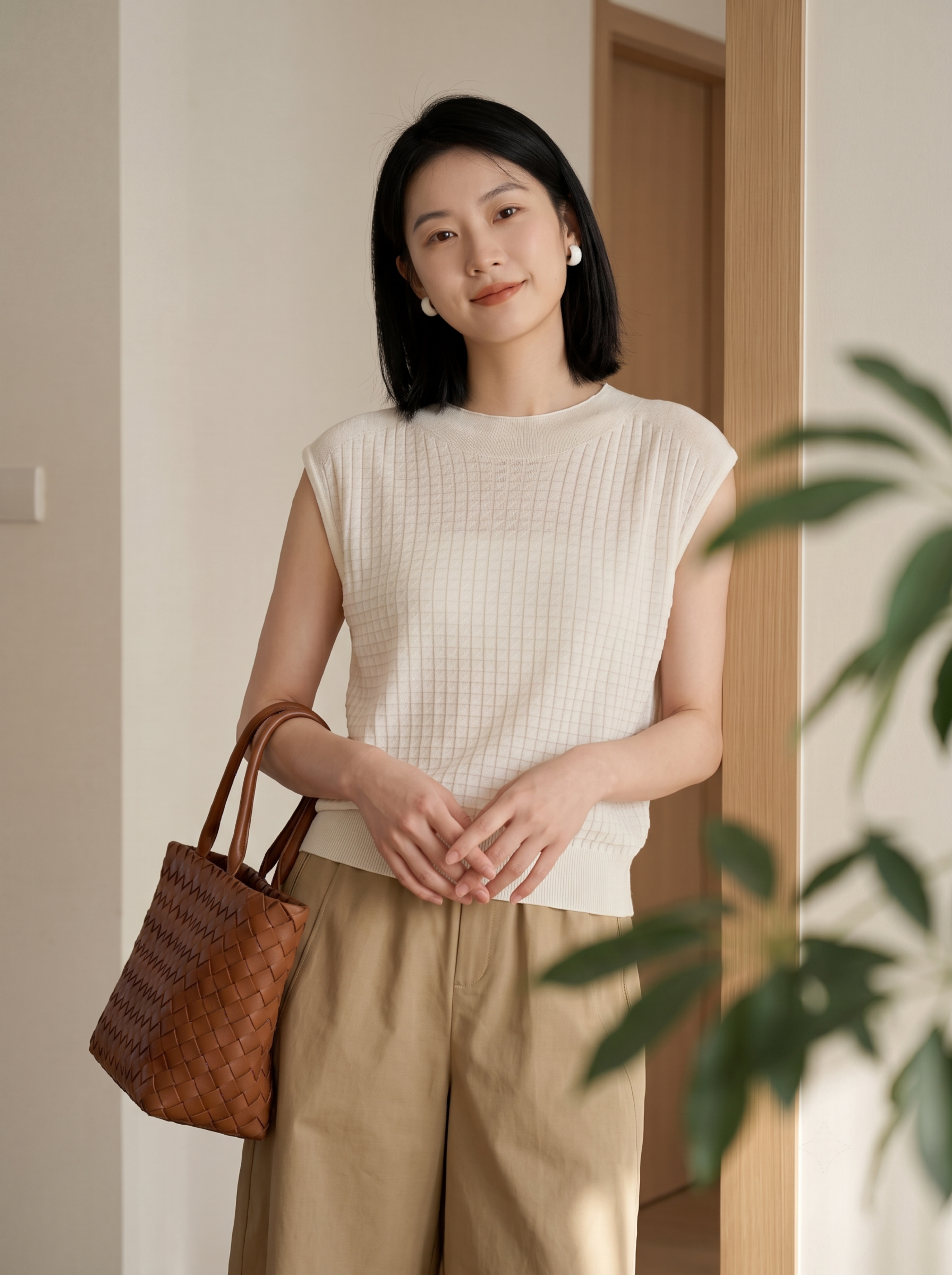 服装细节严格不动：保持原图所有服装版型、颜色，圆领设计领口贴合… - 图片创意预览