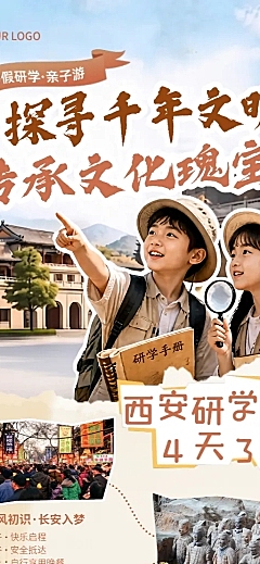 暑假研学海报长图