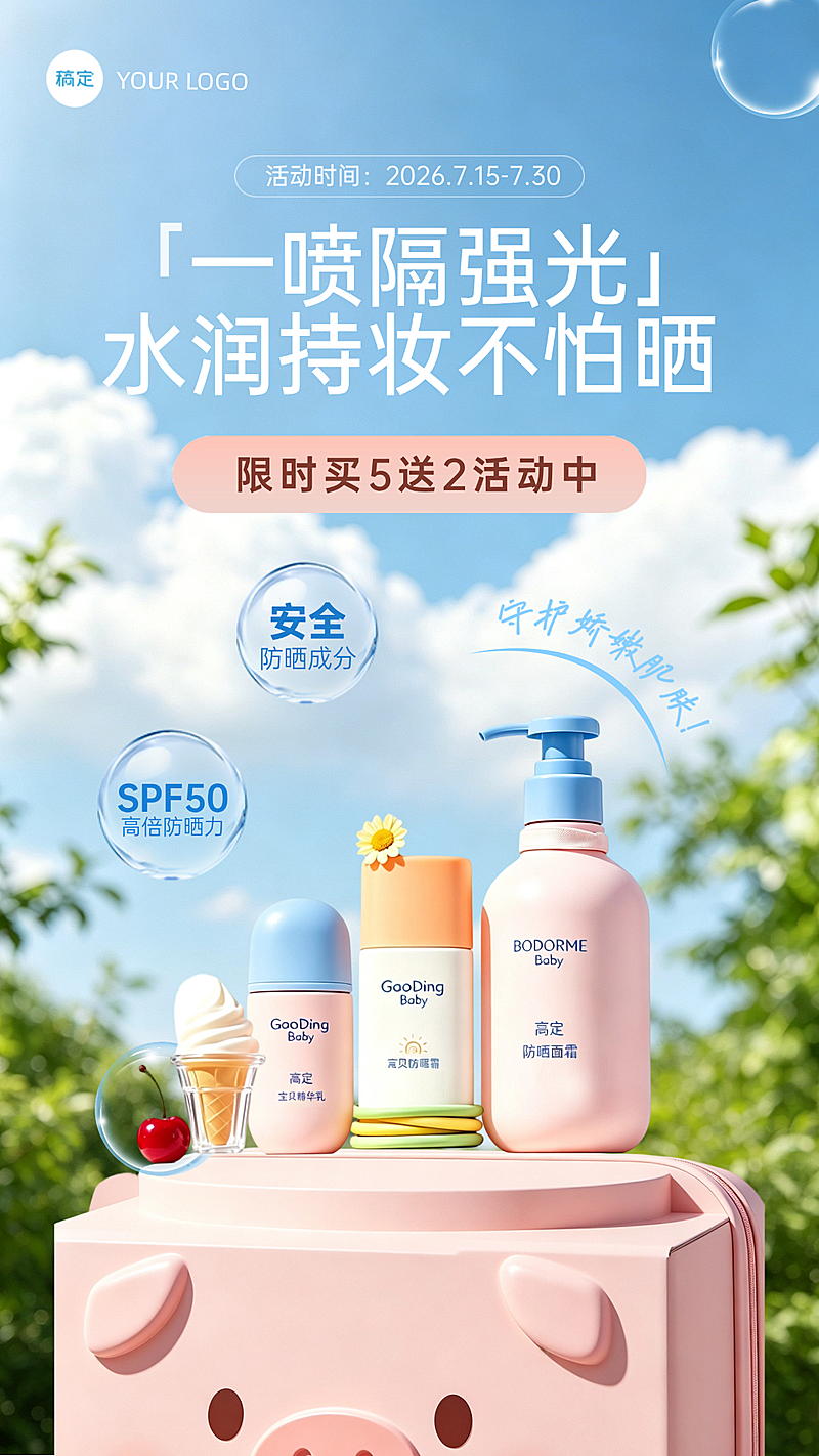 暑期活动清新自然风