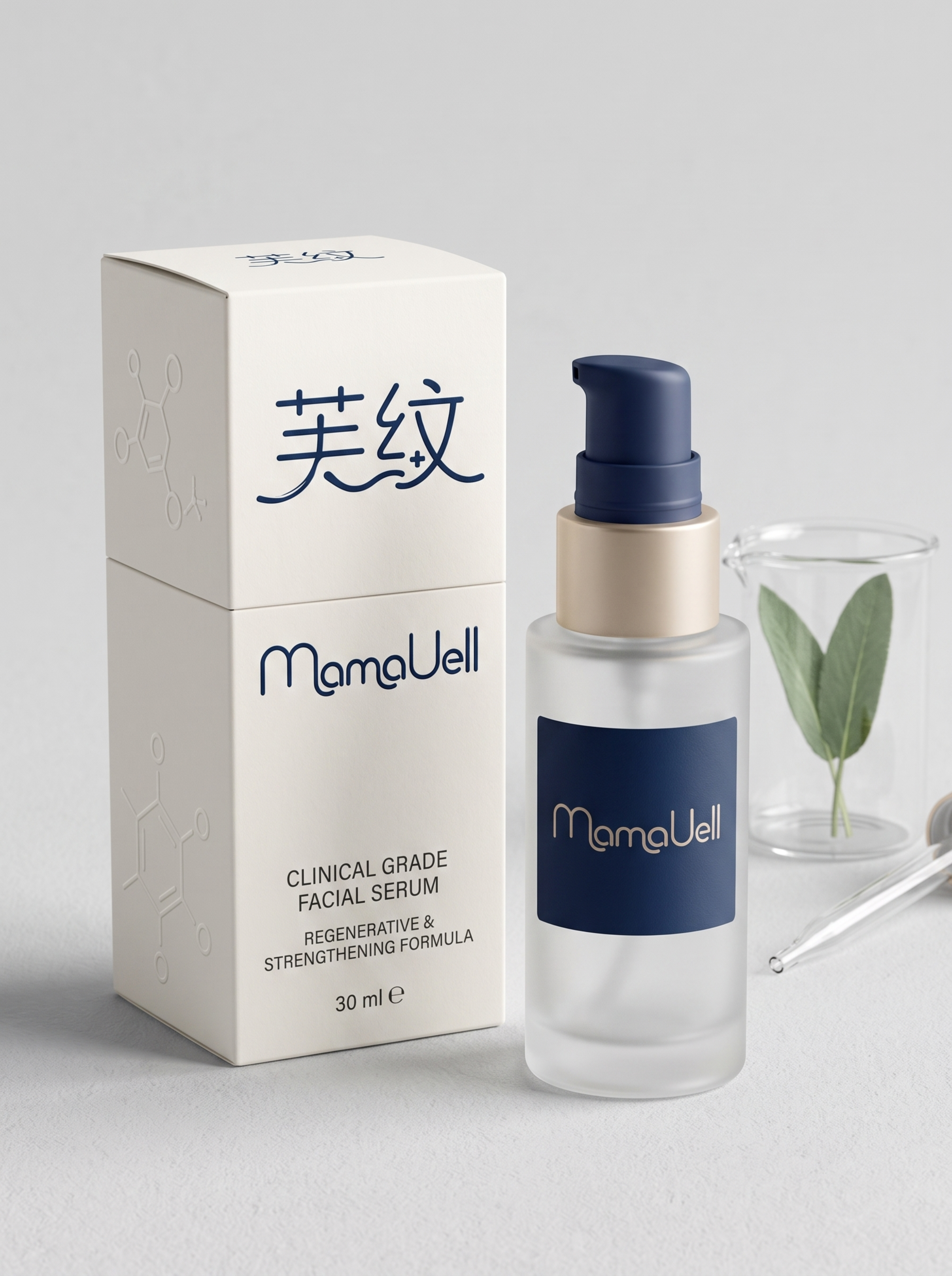 用提供的芙纹MamaJell logo设计医用护肤品包装效果图… - 图片创意预览