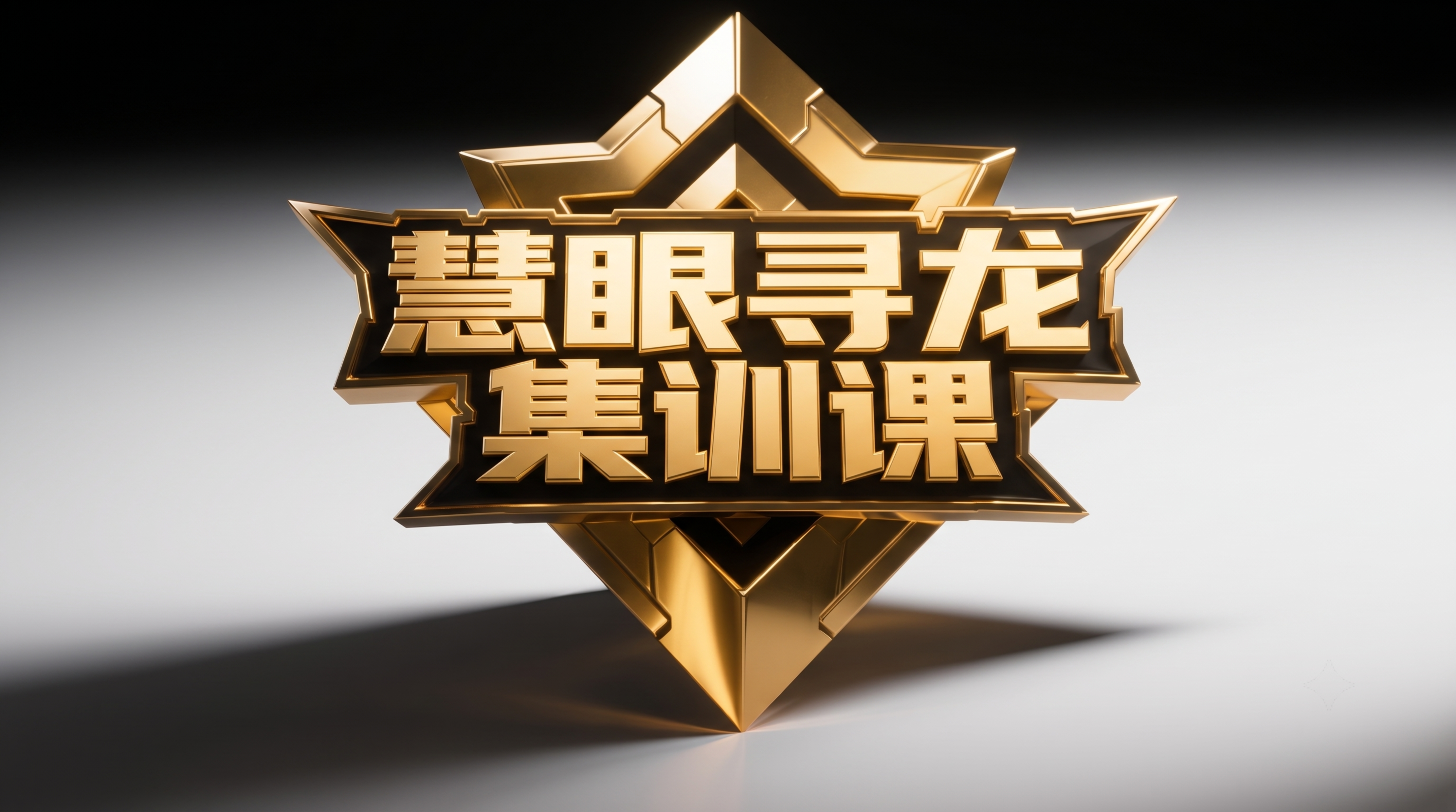 修改原有字体为“慧眼寻龙集训课”，保持原有的3D金色立体风格，… - 图片创意预览