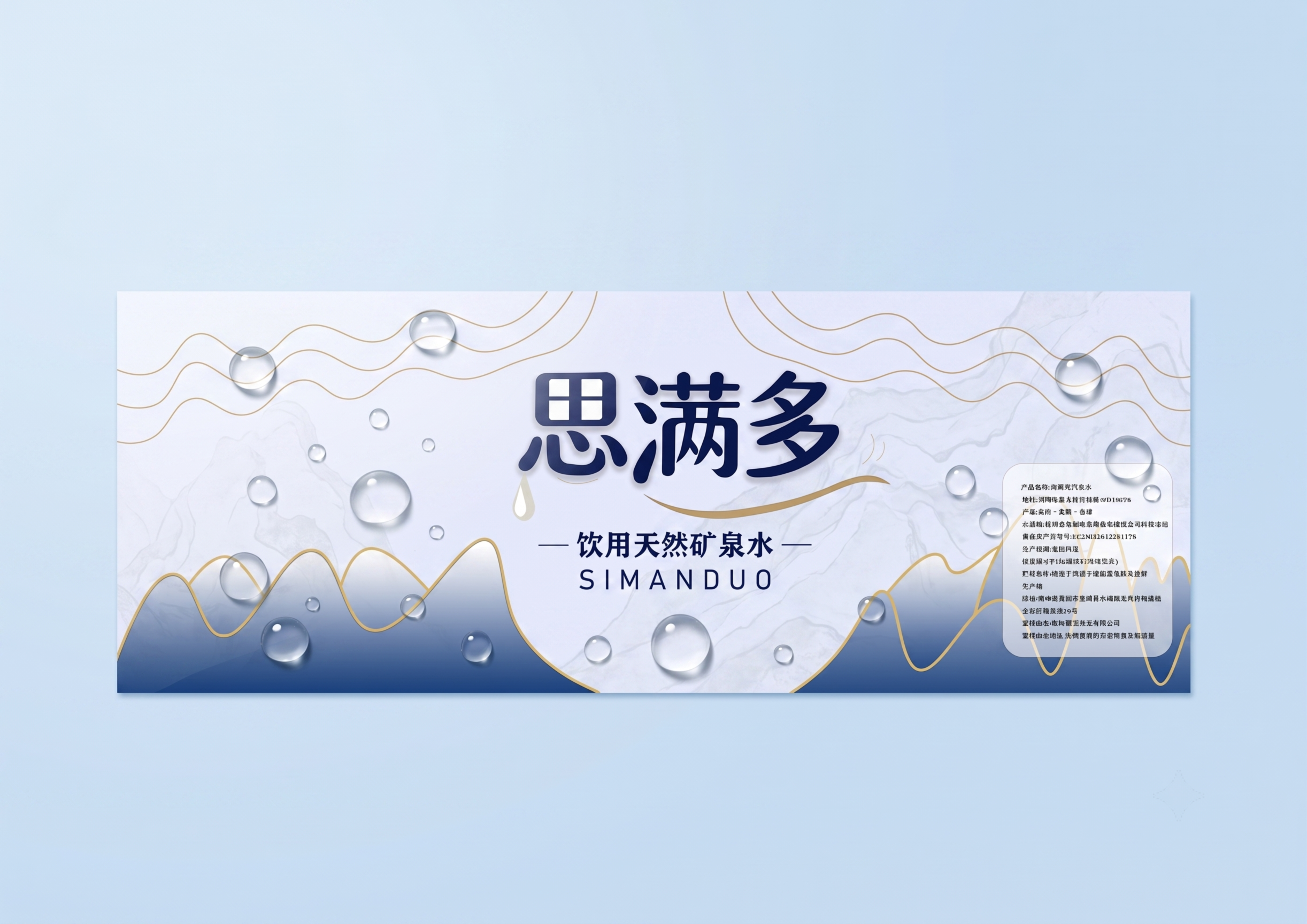 基于现有矿泉水标签设计，保留所有文字内容和核心设计元素，增加通… - 图片创意预览