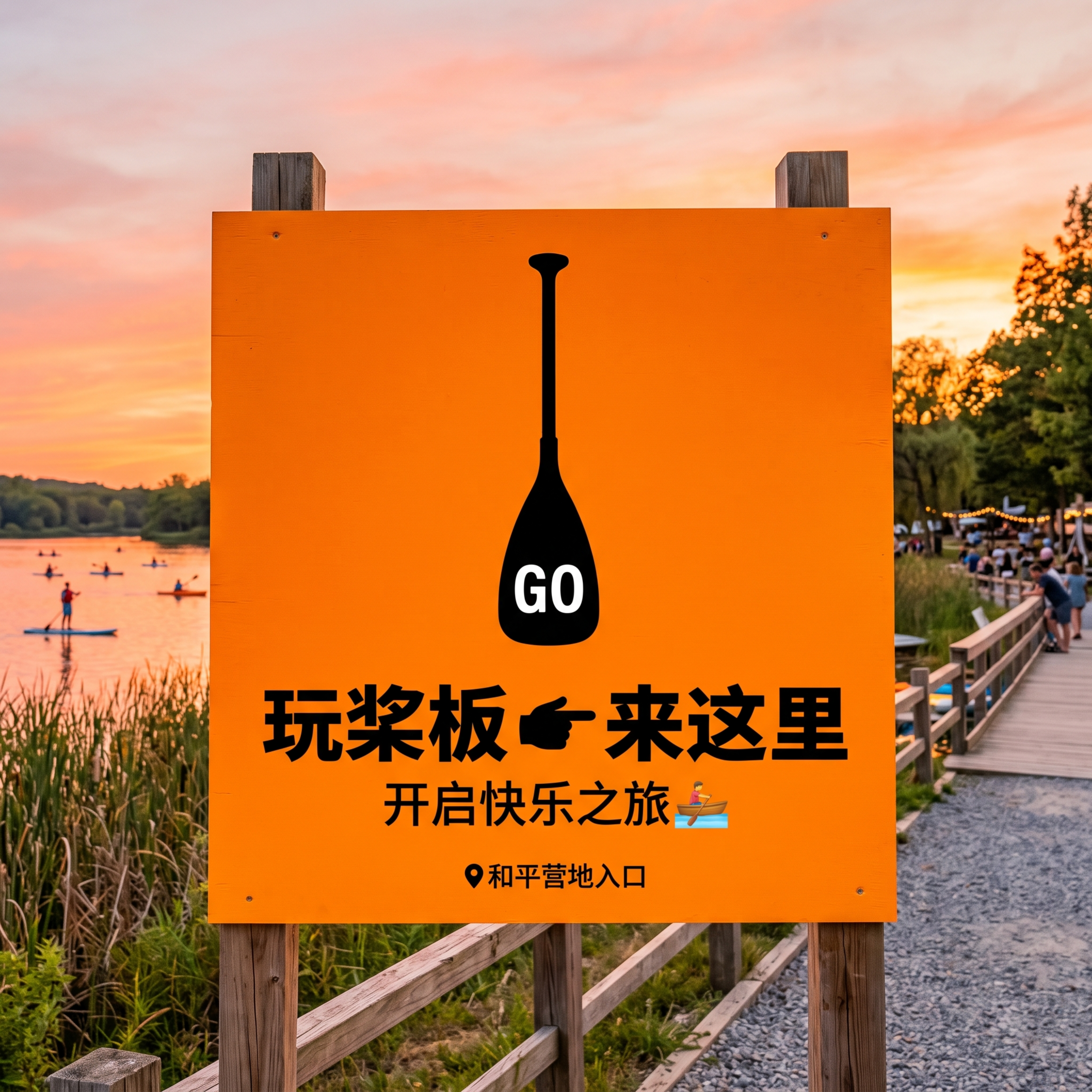 极简网红风格，横版入口提示画面，适合打卡拍照。背景为高饱和度日… - 图片创意预览