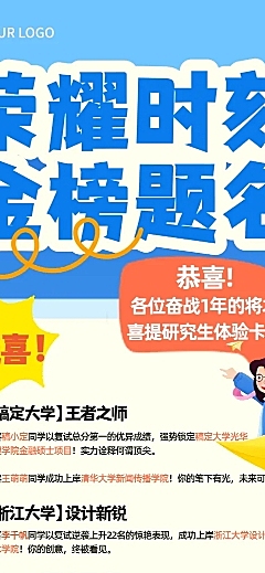复试成绩通用喜报
