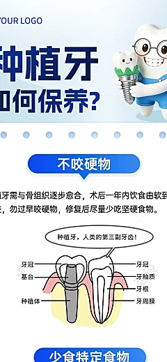 口腔种植牙知识科普竖版海报