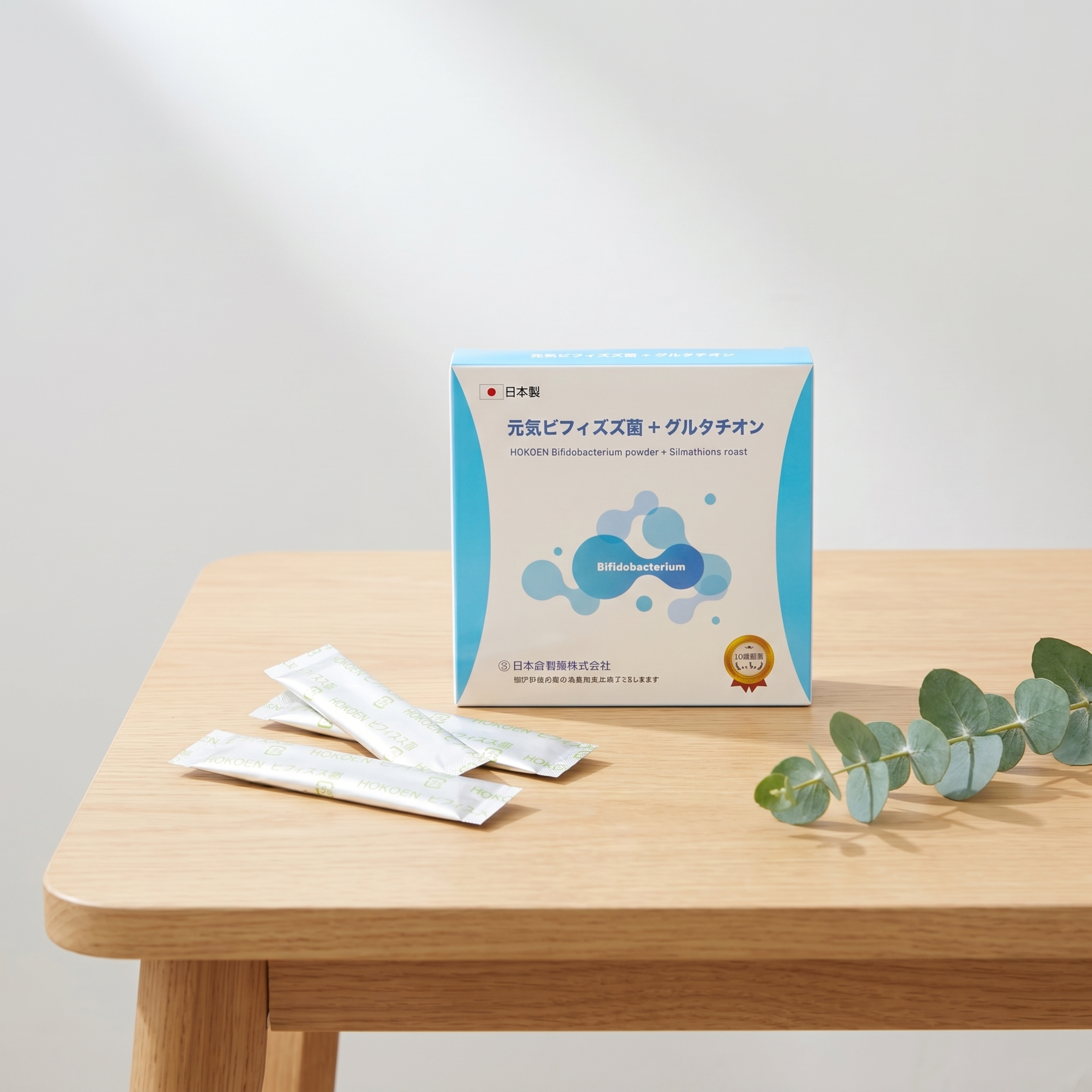 超写实产品摄影，极简干净桌面场景，日式简约健康风。 主体：保健品 - 图片创意预览