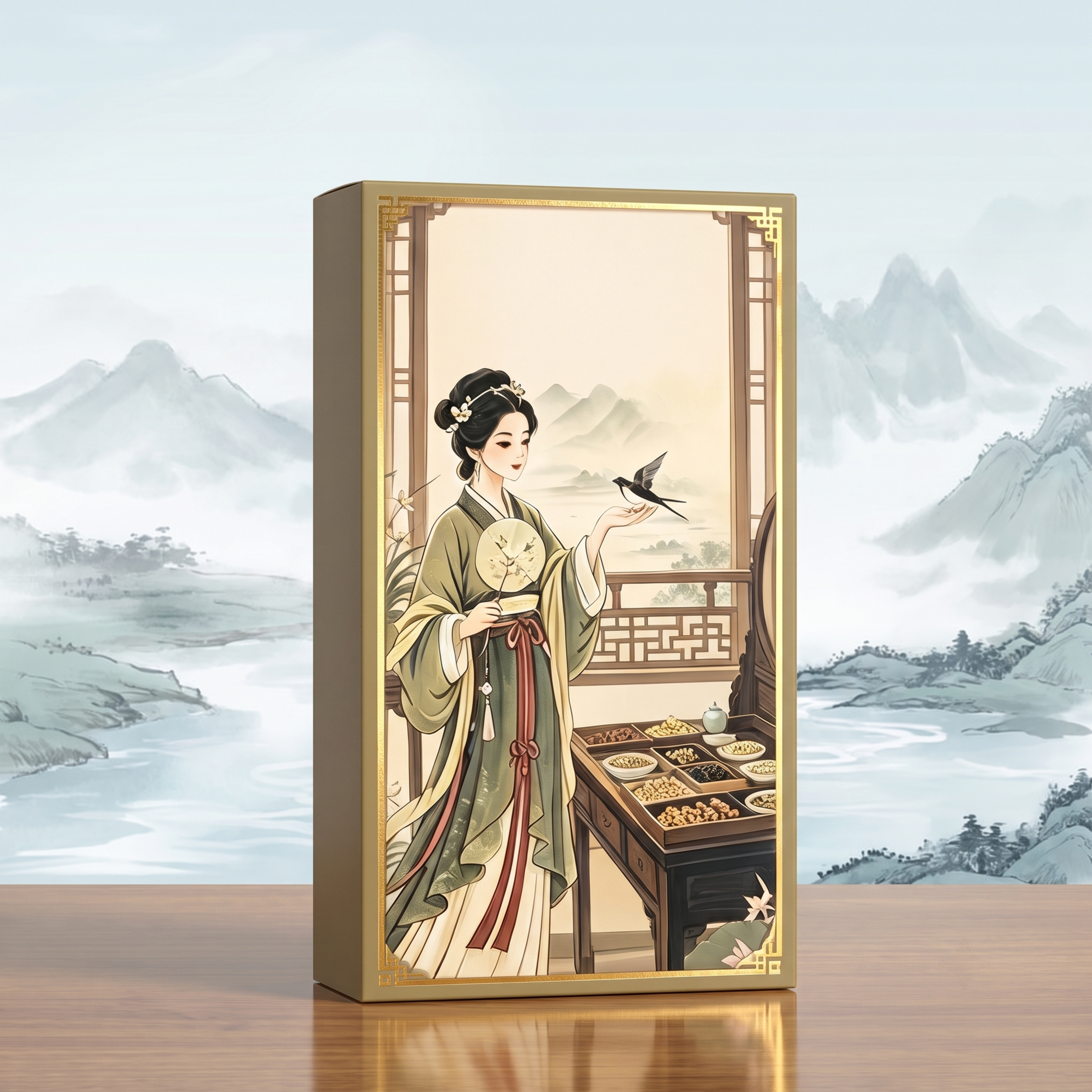 参考图中古法草本植物饮产品，生成电商主图，画面整洁，不需要任何… - 图片创意预览