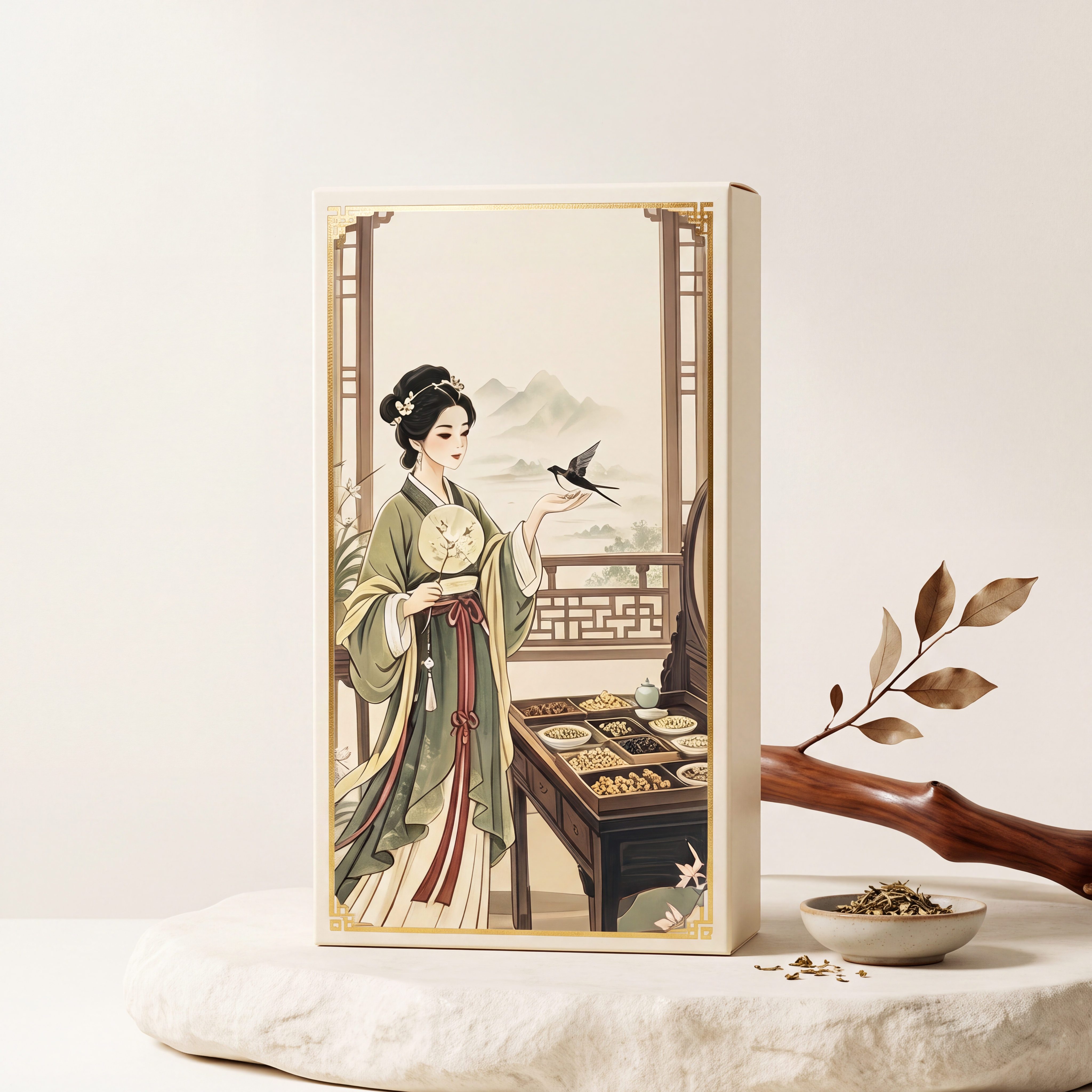 参考图中古法草本植物饮产品，生成电商主图，画面整洁，不需要任何… - 图片创意预览