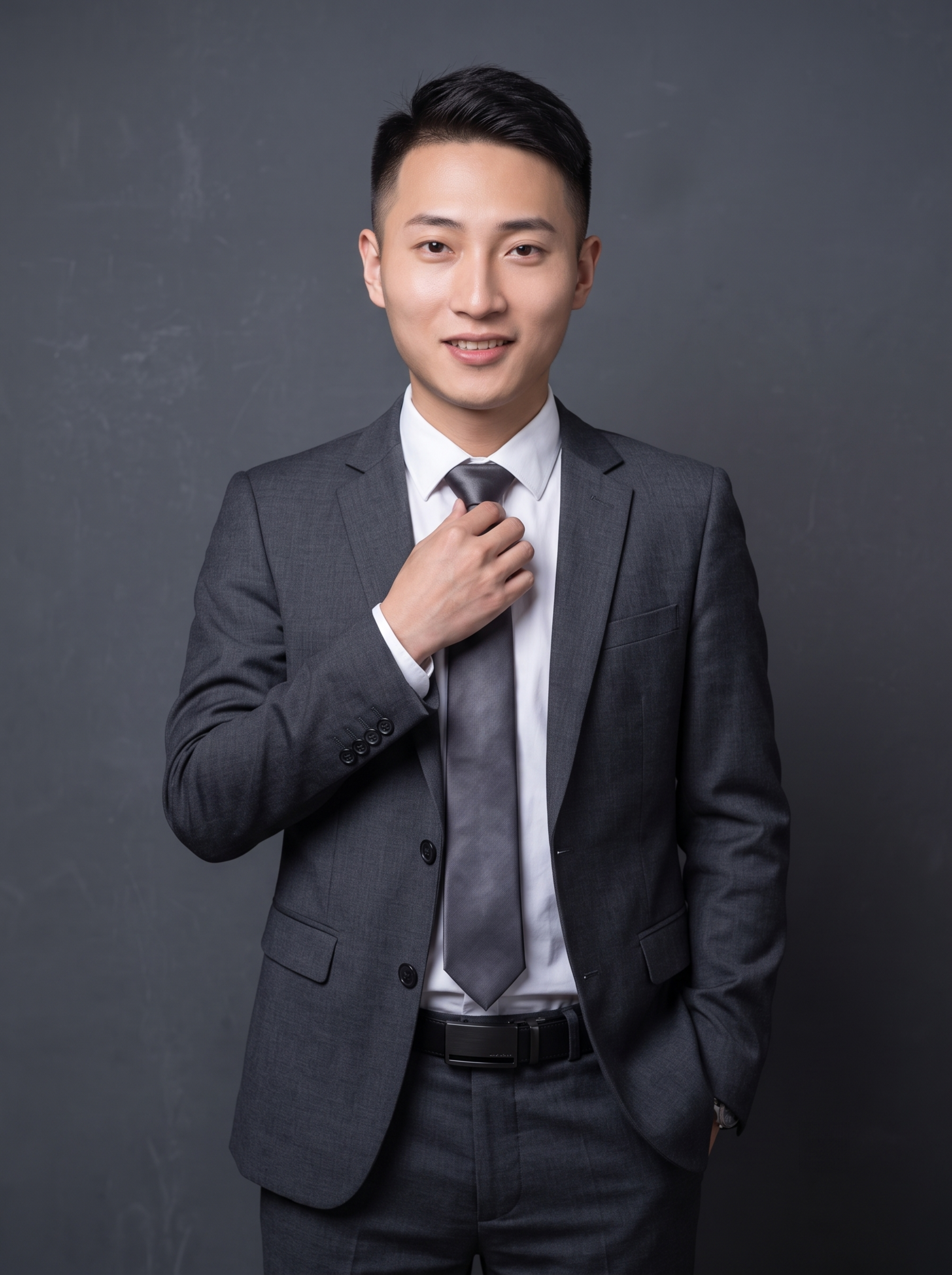 参考图中保留人物脸型、发型、年龄等特征生成职场商务形象照,标准… - 图片创意预览