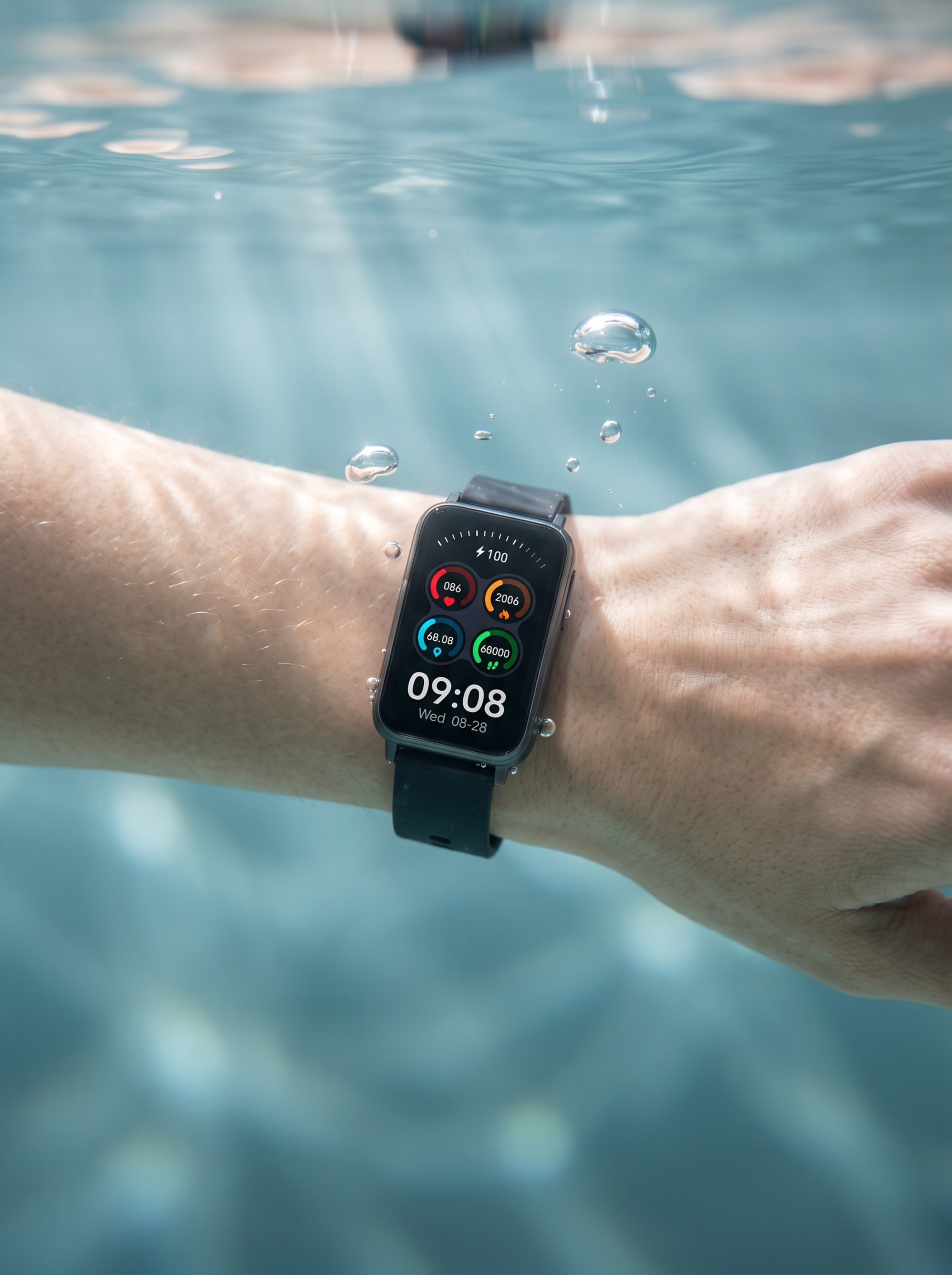 【主体保护指令】请保持参考图 1 中【智能运动手环】的款式、颜… - 图片创意预览