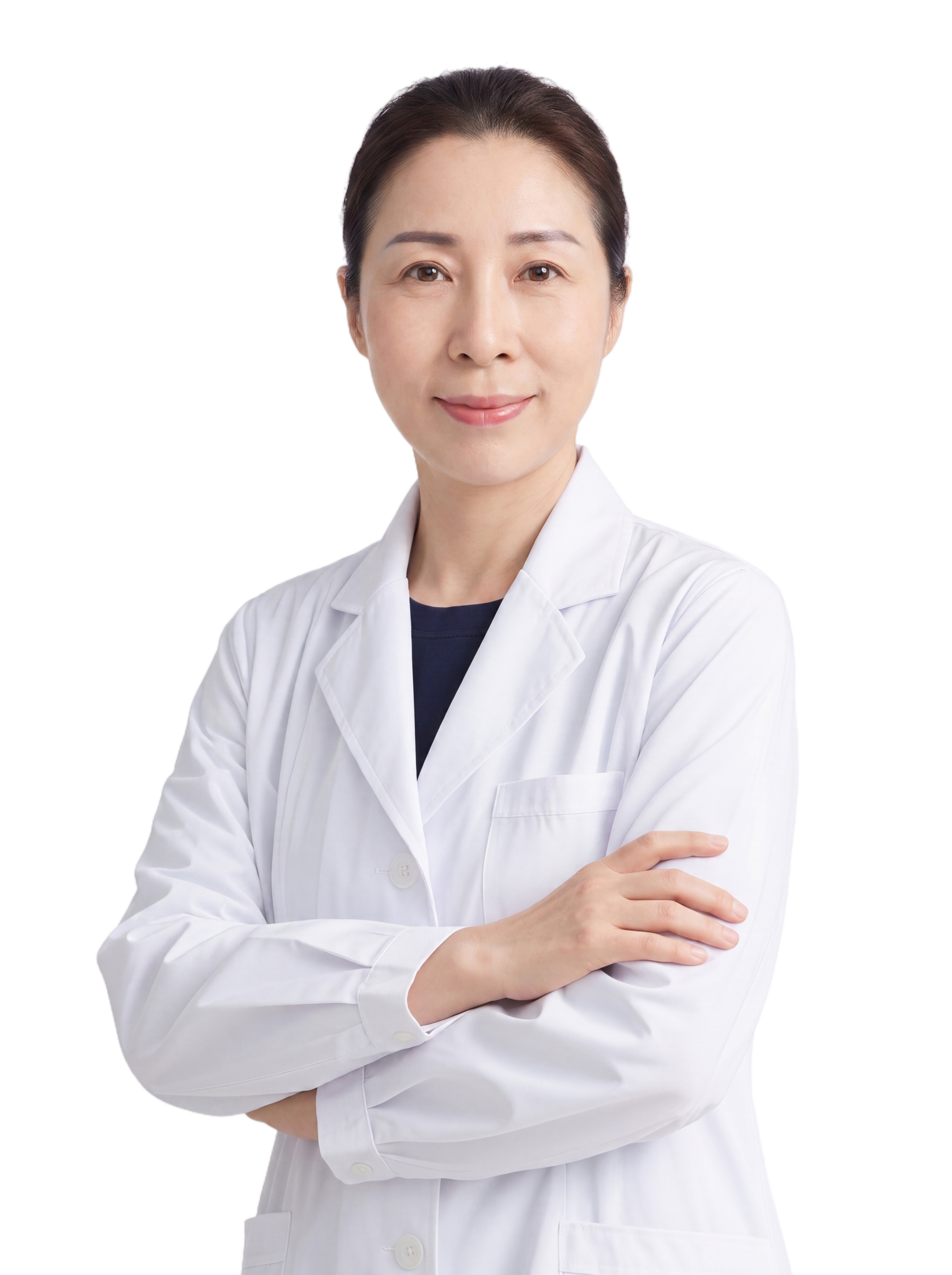 参考第一张图中女医生的脸型、发型、年龄、五官特征，将其头部自然… - 图片创意预览