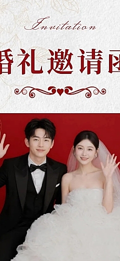 婚礼邀请函全屏竖版长图海报