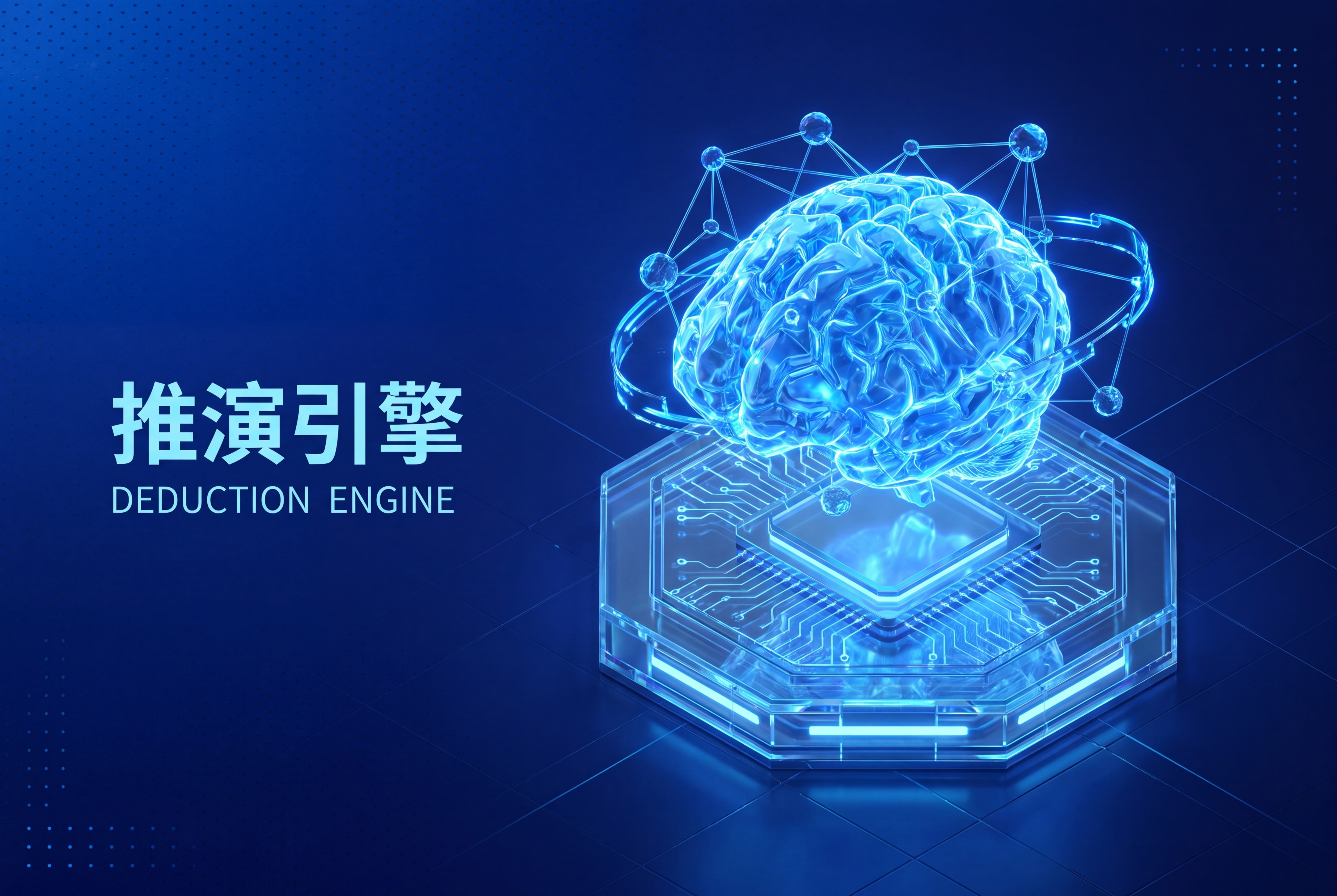 3D等距视角科技图标，深蓝色渐变背景带有细微点阵网格，玻璃质感… - 图片创意预览