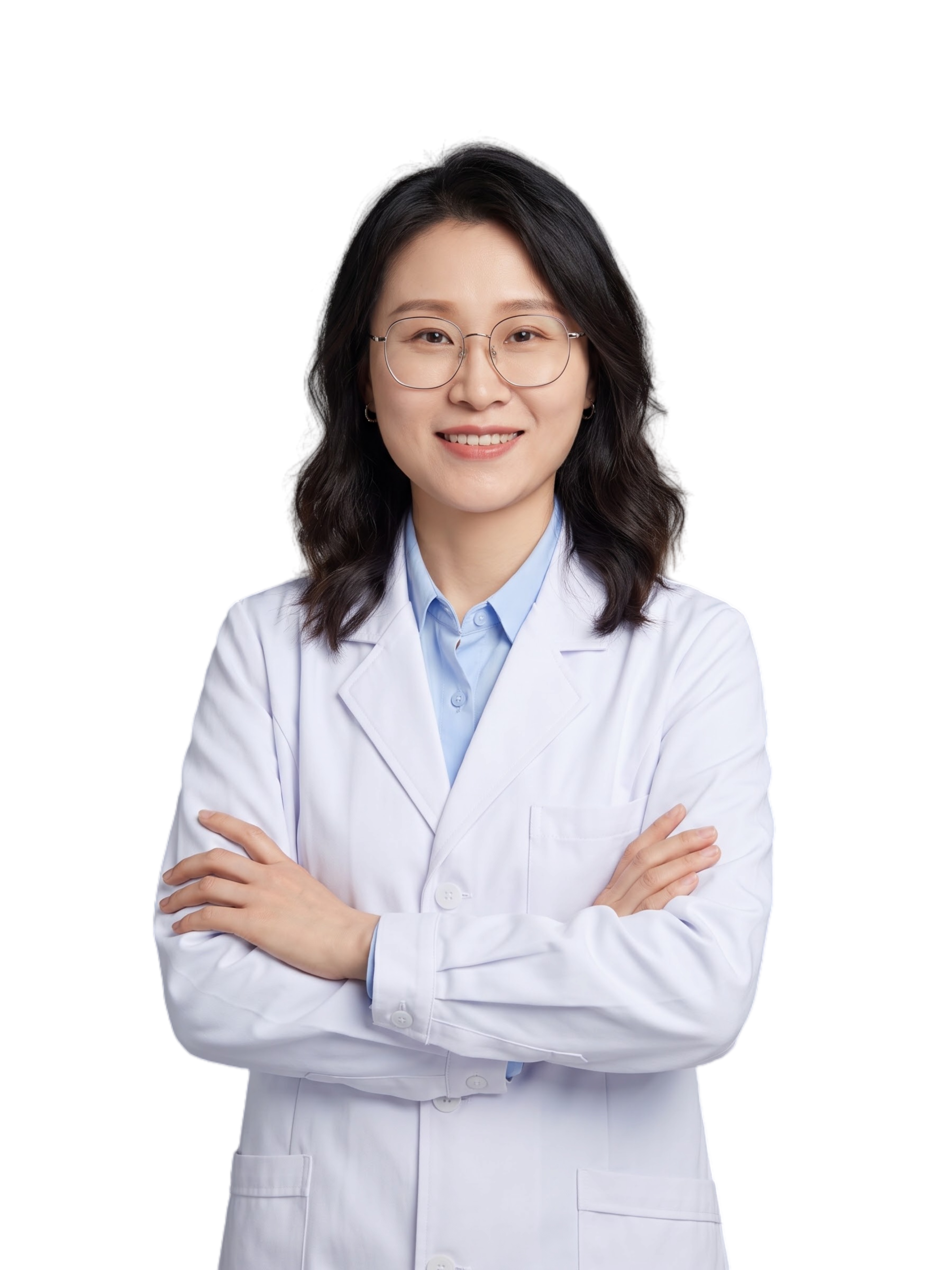 参考图中保留人物脸型、发型、年龄等特征生成职业医生形象照,标准… - 图片创意预览