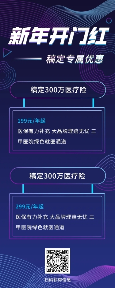 金融保险产品营销新年开门红长图海报
