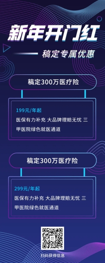 金融保险产品营销新年开门红长图海报预览效果