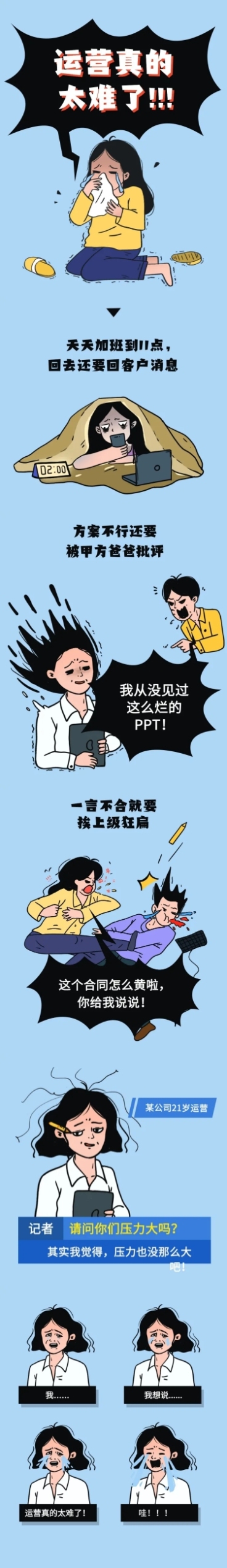 太难了漫画卡通条漫长图预览效果