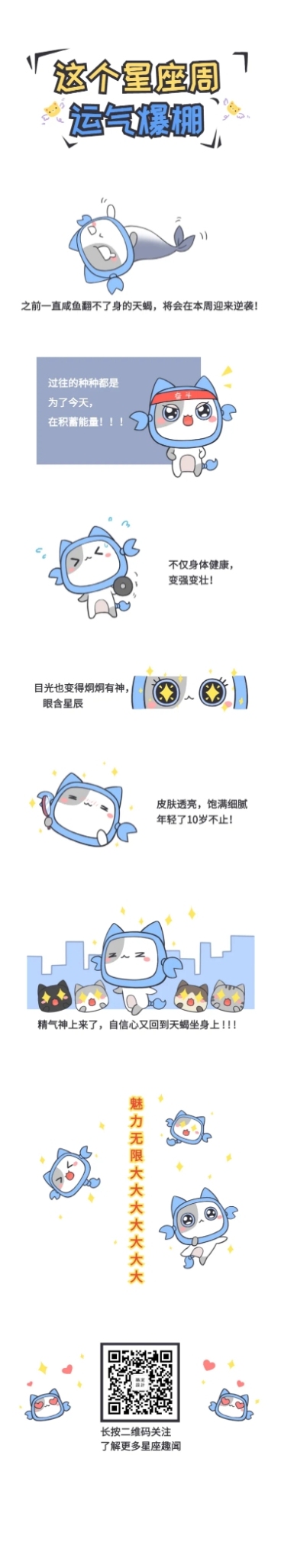 星座卡通手绘可爱条漫长图预览效果