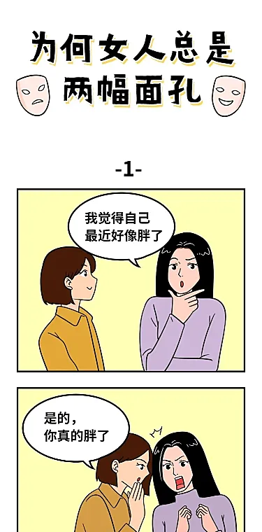 两幅面孔卡通手绘可爱漫画条漫长图