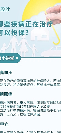 金融保险保险理念有疾病也可以投保长图海报